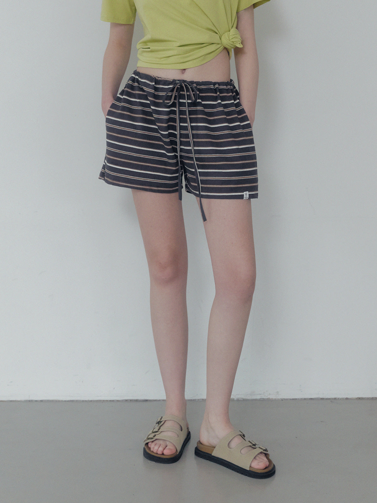 [TWEE] Caron stripe banding short pants