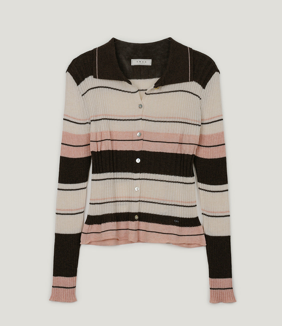 [TWEE] Polt Contrast Collar Stripe Knit