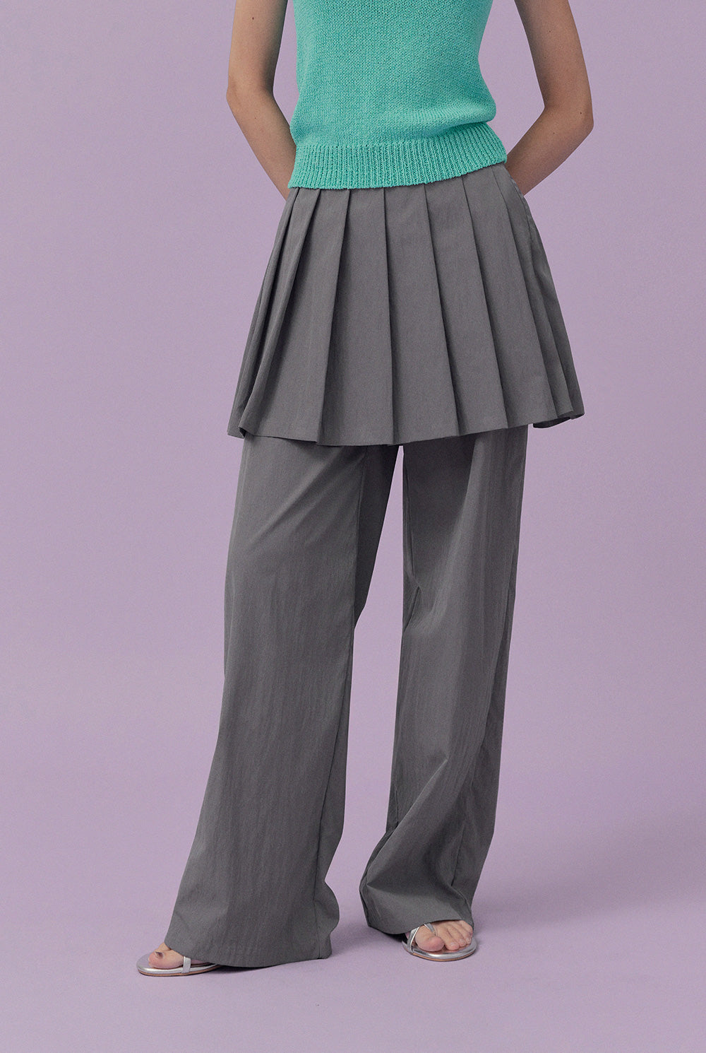[TWEE] Bethel Pleats Layered Long Pants