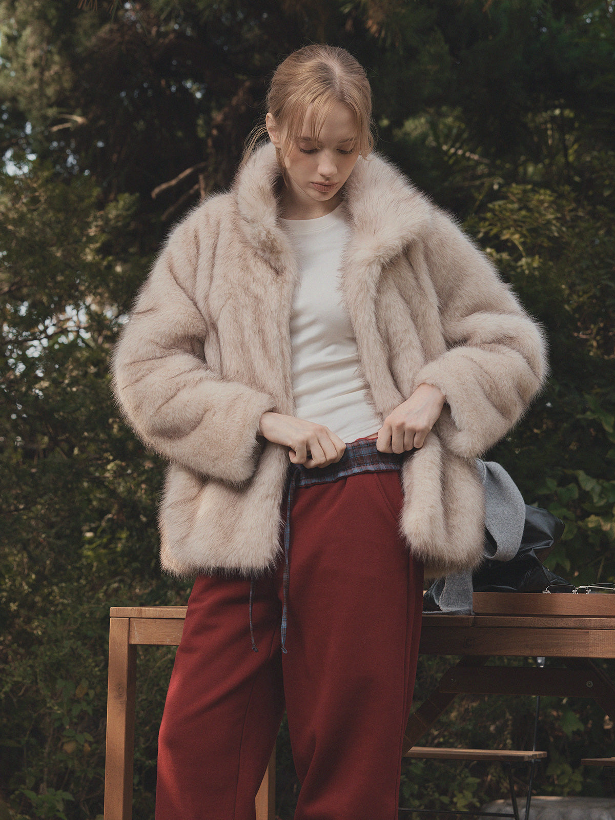 [TWEE] Polton Soft-Fell-Jacke mit hohem Kragen