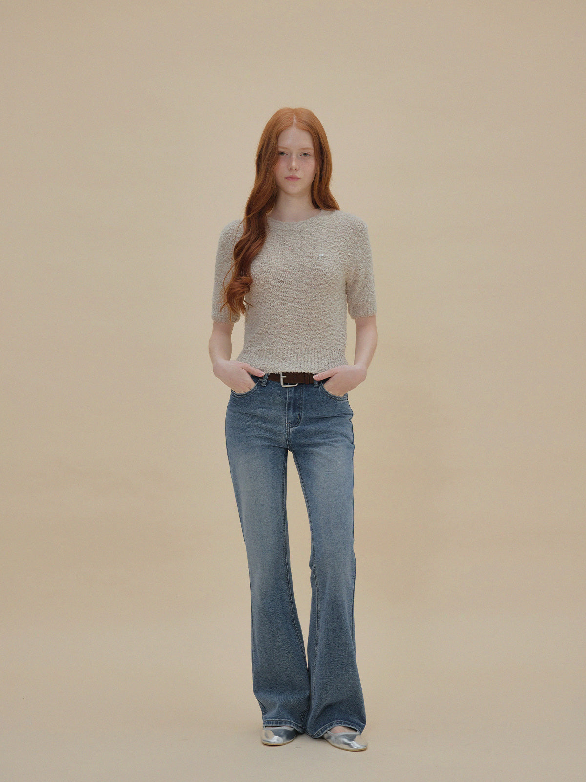 【TWEE】Orit Bouclé Short Sleeve Knit