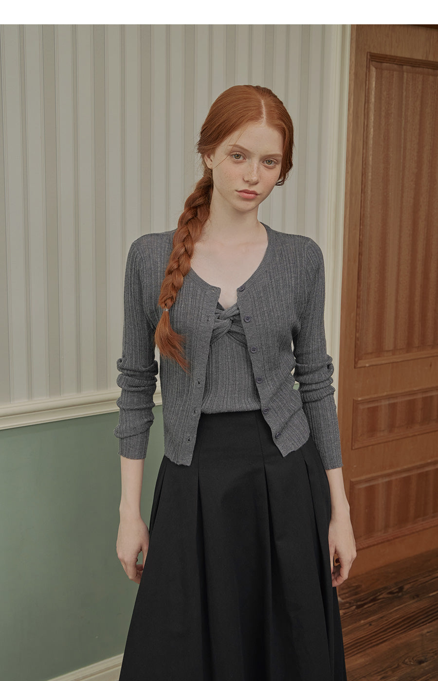 [TWEE] Muton Twist Sleeveless & Cardigan Set