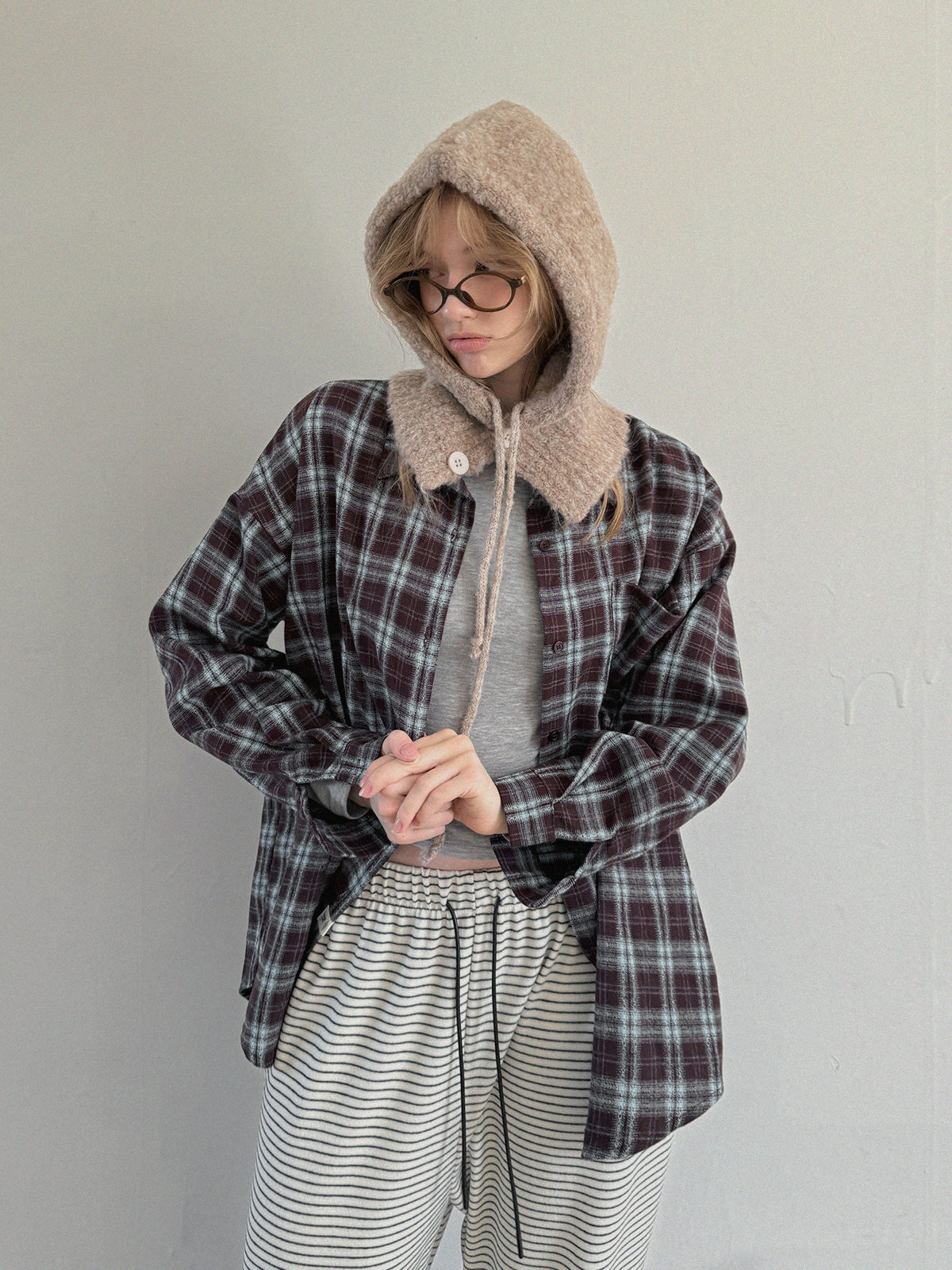 [TWEE] Riet Check Oversized Hemd