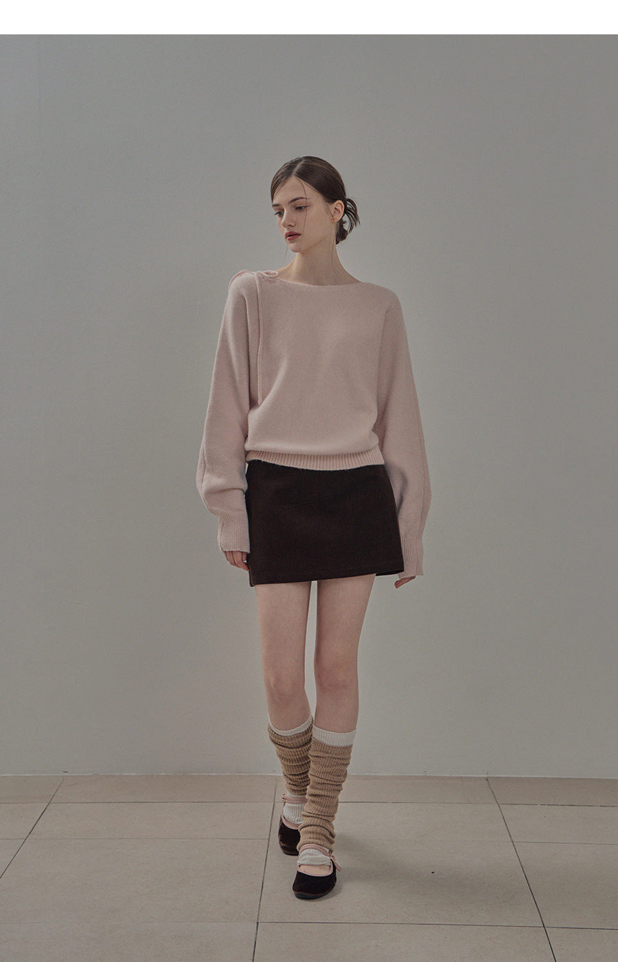 [TWEE] Haiti shoulder ribbon knit