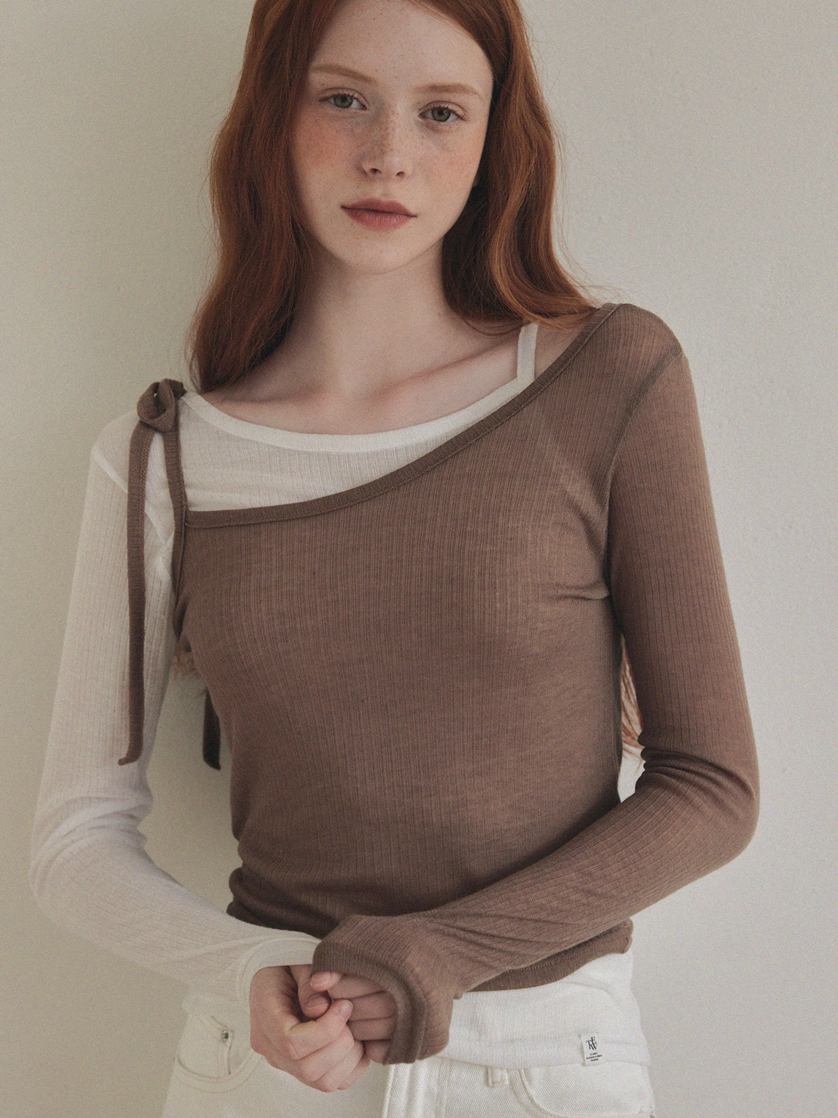 [TWEE] Winve Color Block Layered Long Sleeve T-Shirt