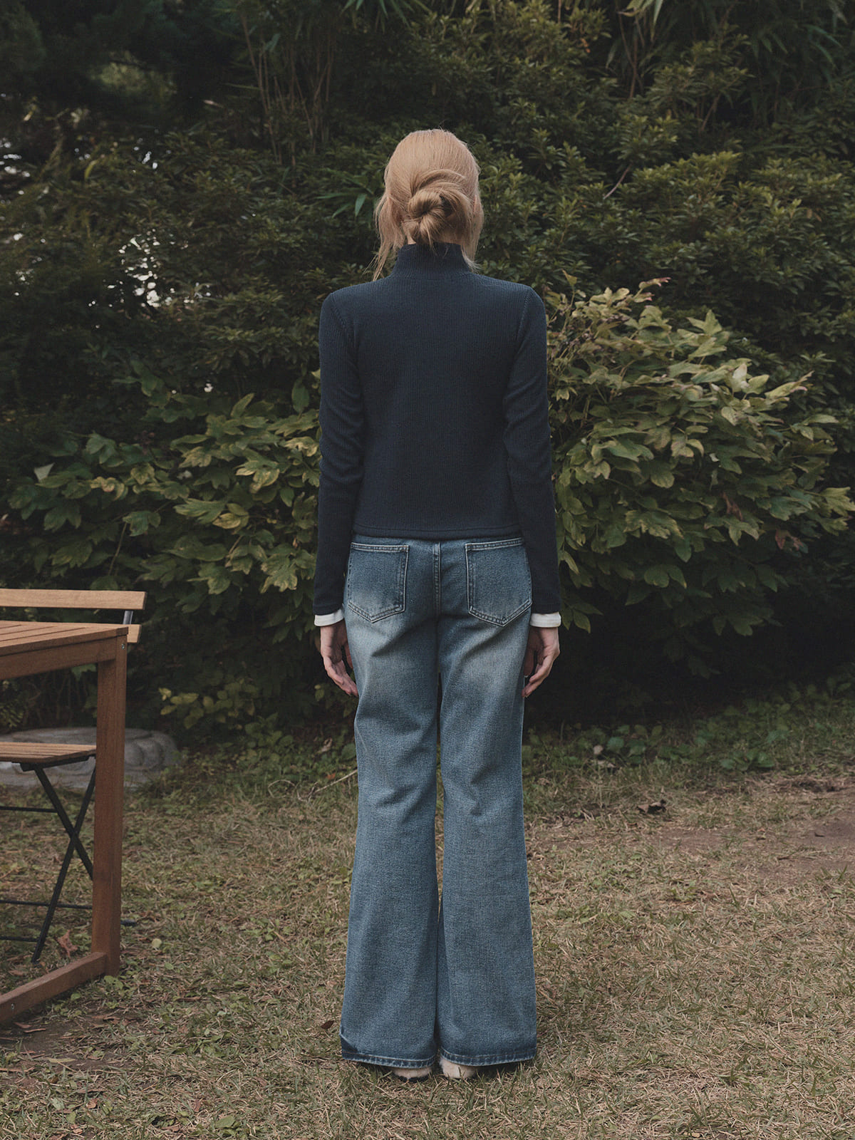 [TWEE] ラストリブ長袖ジップアップ