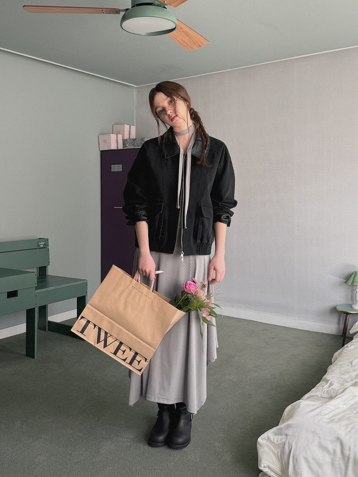 [TWEE] Letin Shirring Top Flare Long Dress (Strap Set)