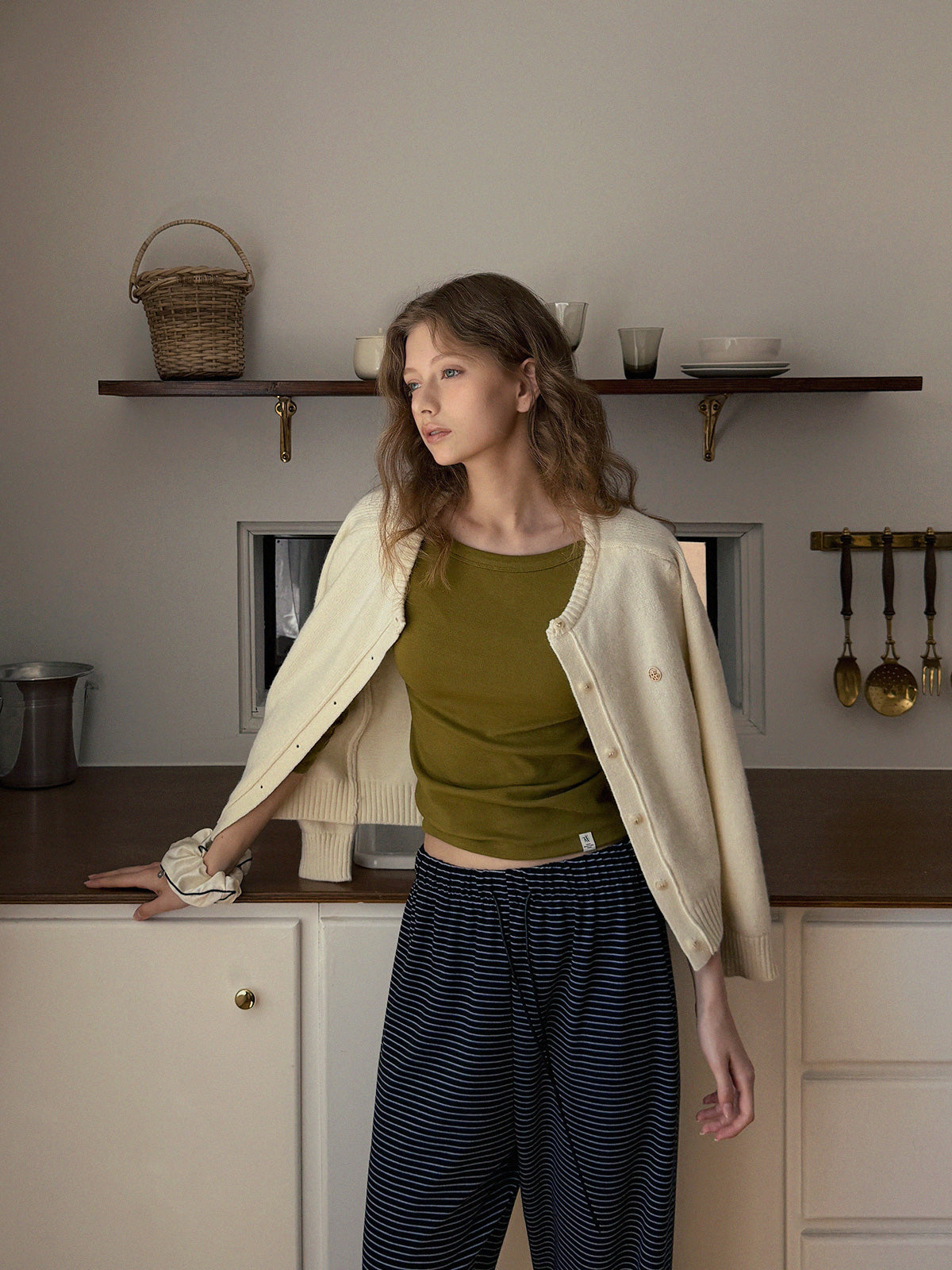 [TWEE] Pair Boat Neck 3/4 Sleeve T-shirt