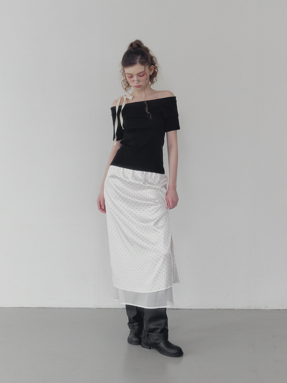 [TWEE] Petit strap one shoulder t-shirt