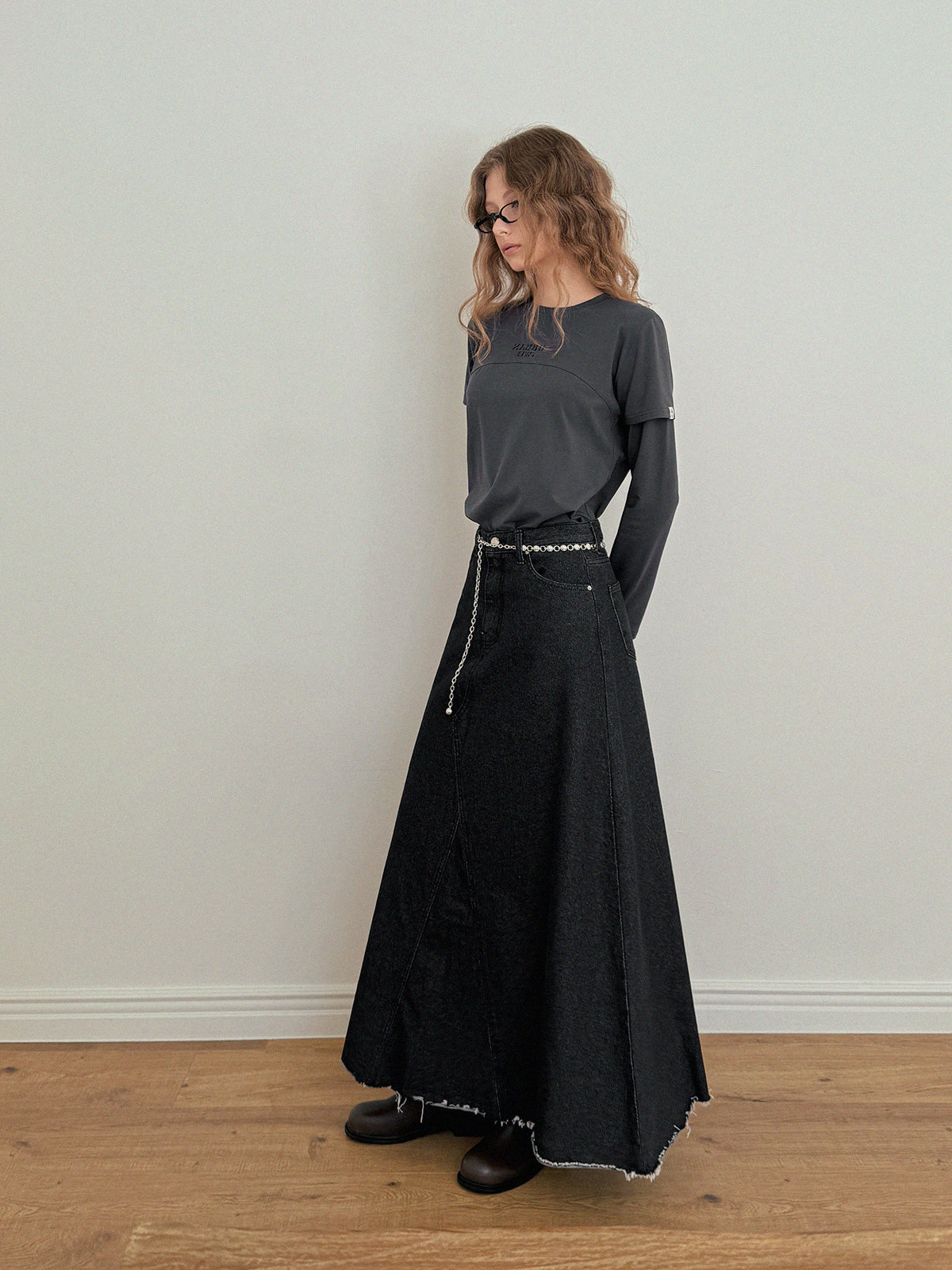 [TWEE] Neville Denim Maxi Long Skirt