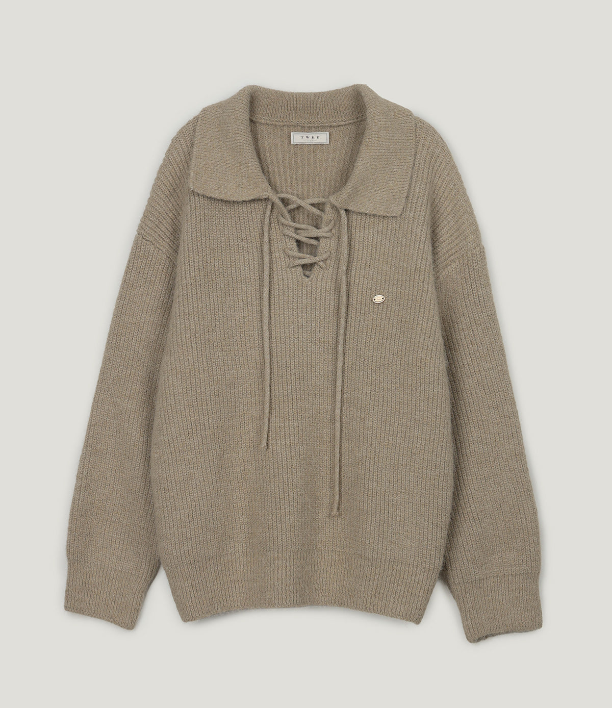 [TWEE] 통기성 레이스업 루즈핏 니트