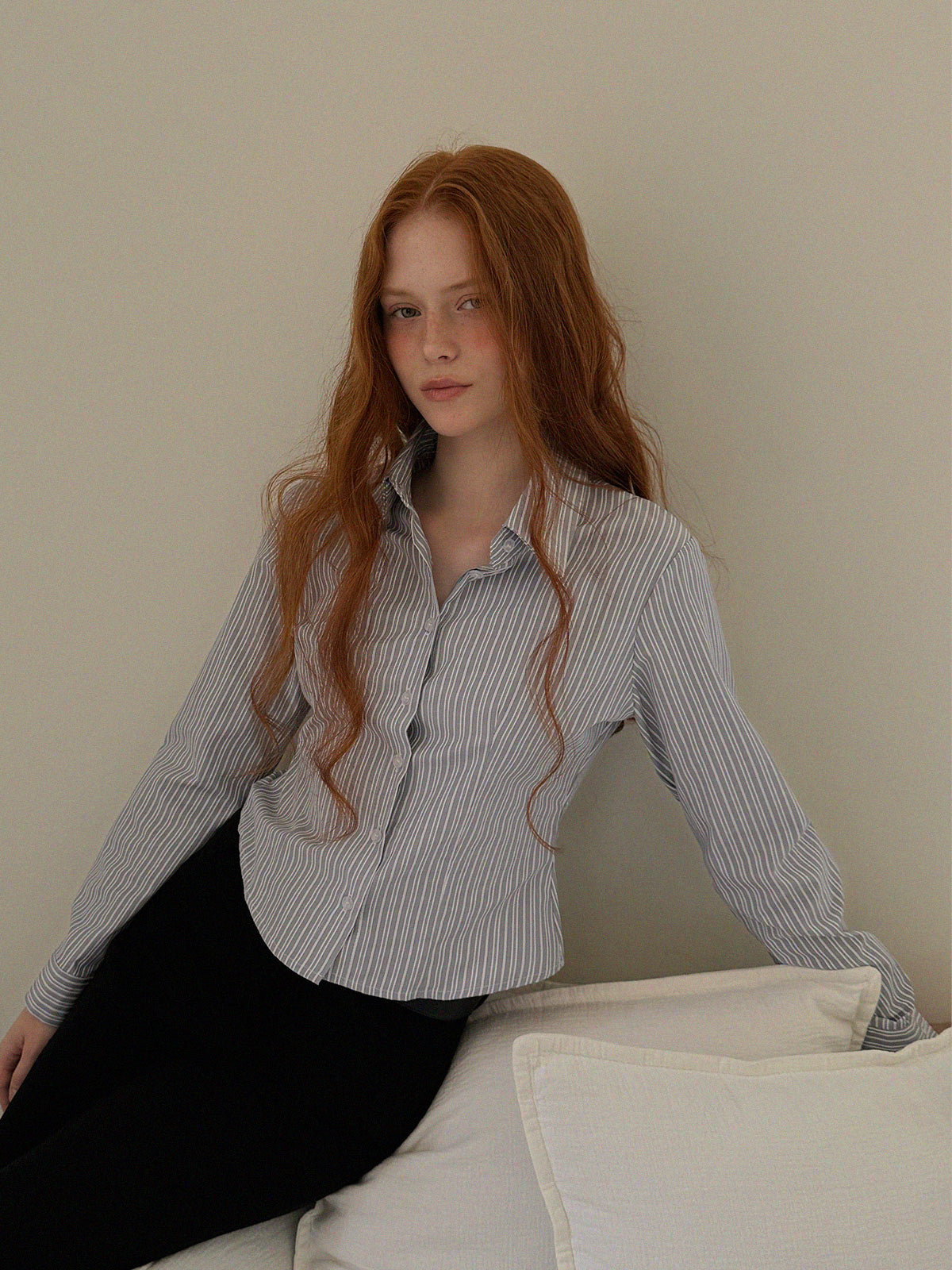 [TWEE] Ready Stripe Slim Fit Long Sleeve Shirt