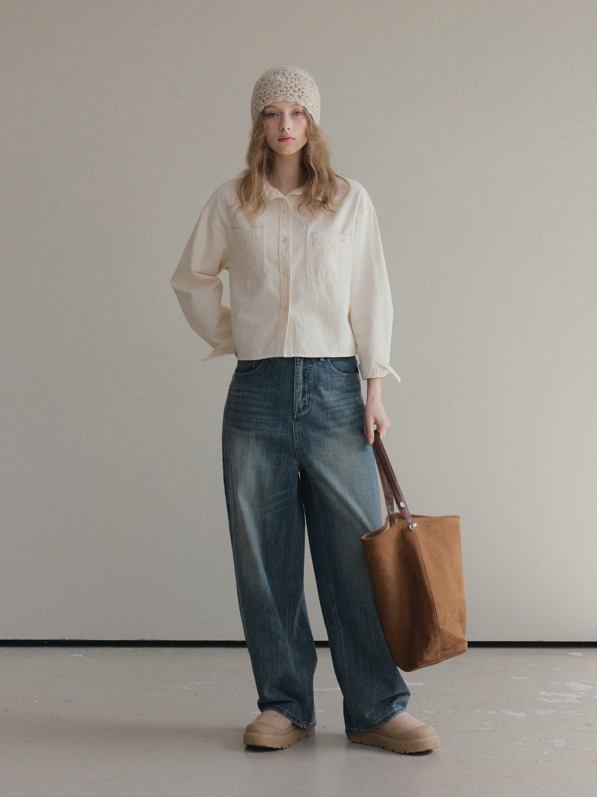 [TWEE] Idel Peach Pocket Langarmhemd