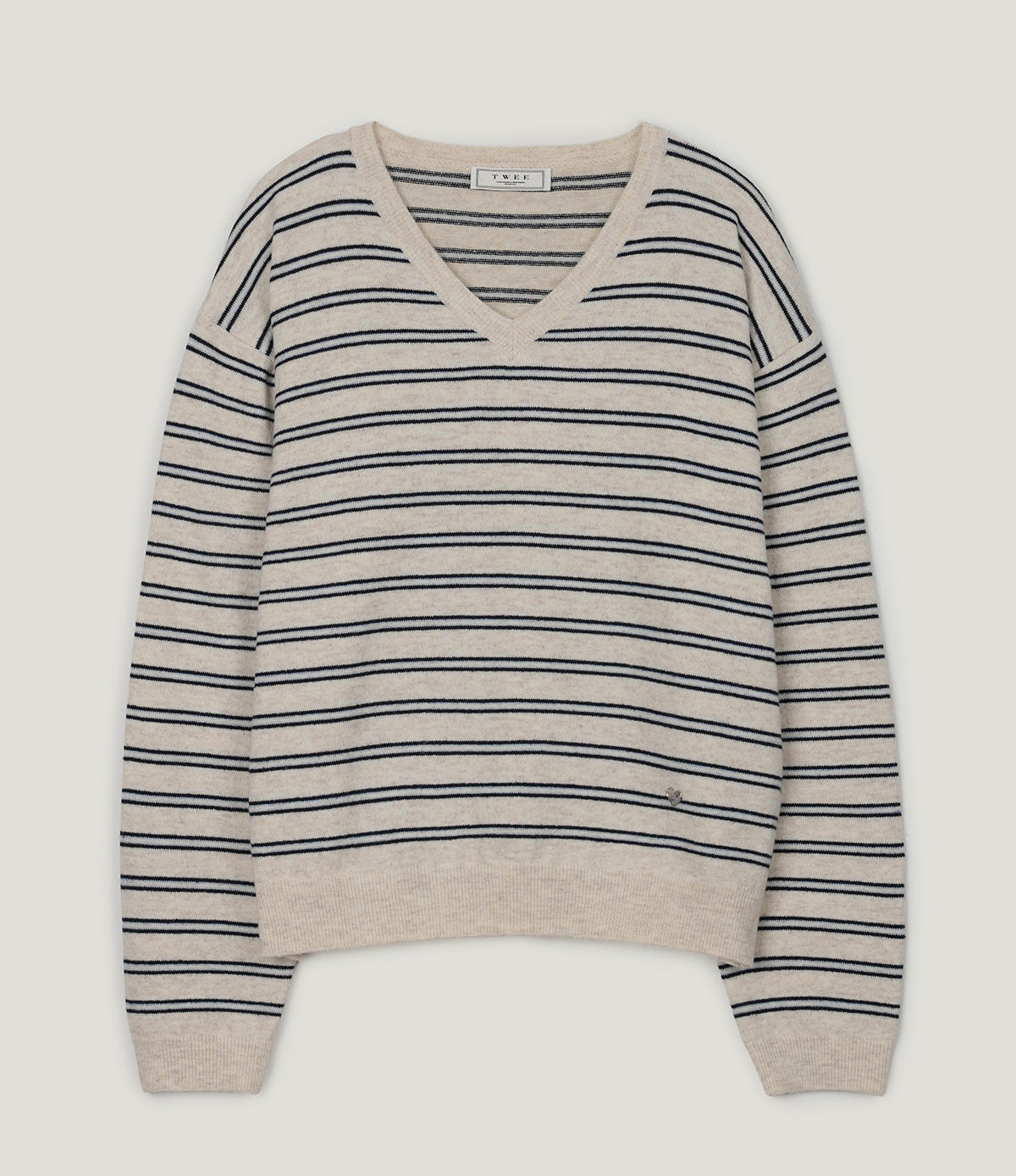 [TWEE] Maglia a V a righe Wit