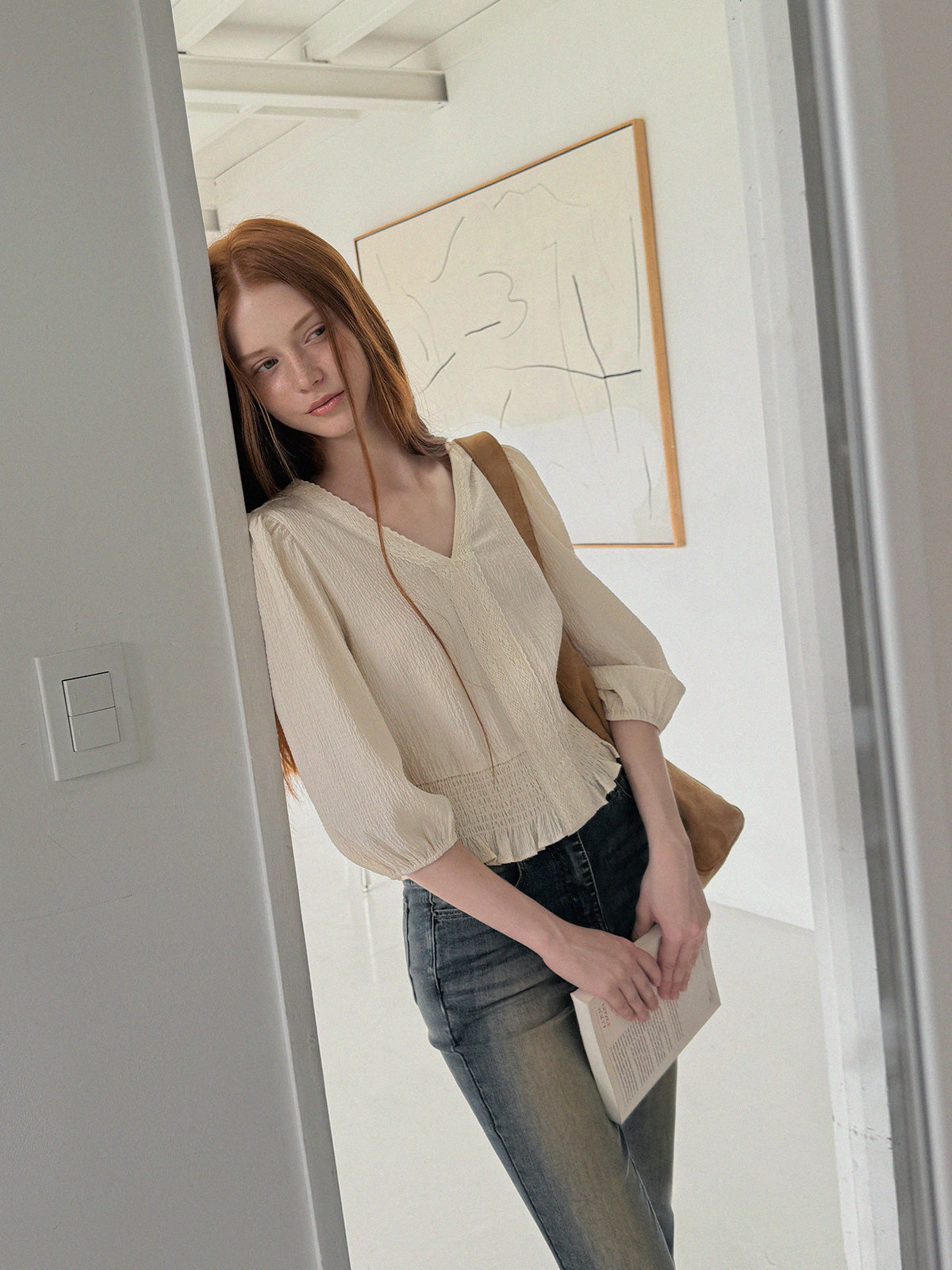 [TWEE] Berit Smocked Wrinkle Blouse