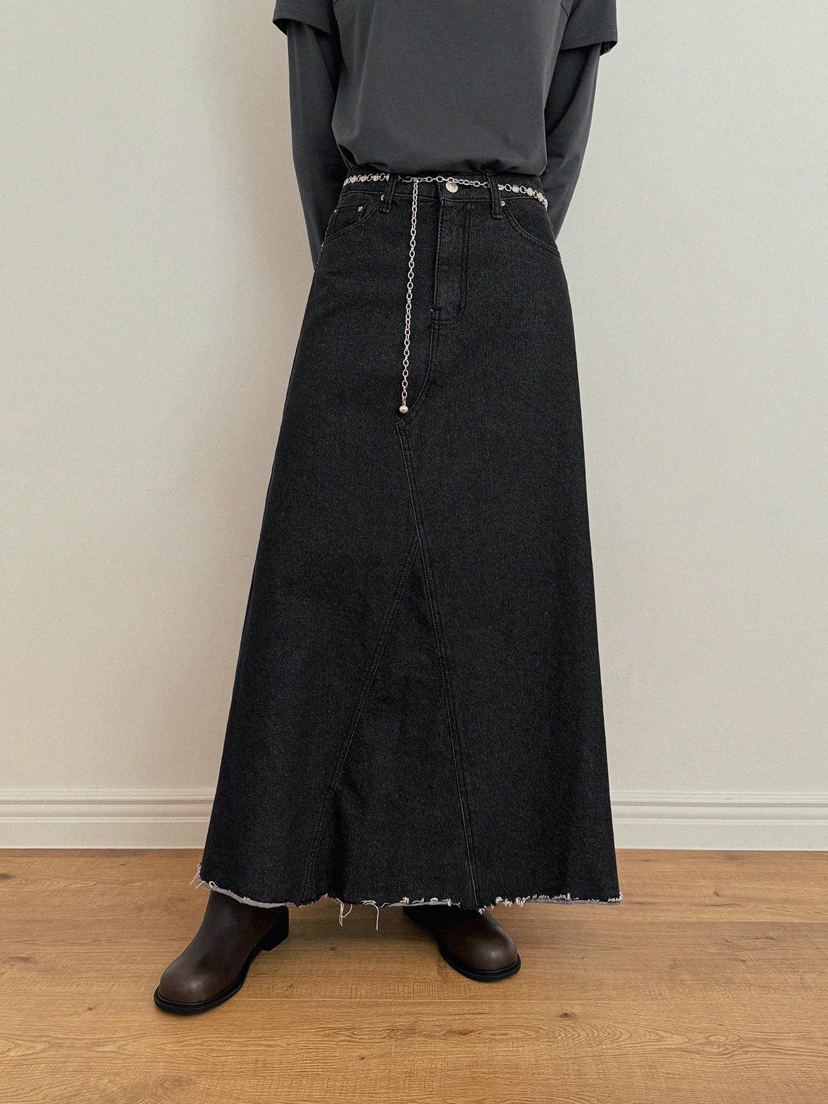 [TWEE] Neville Denim Maxi Long Skirt