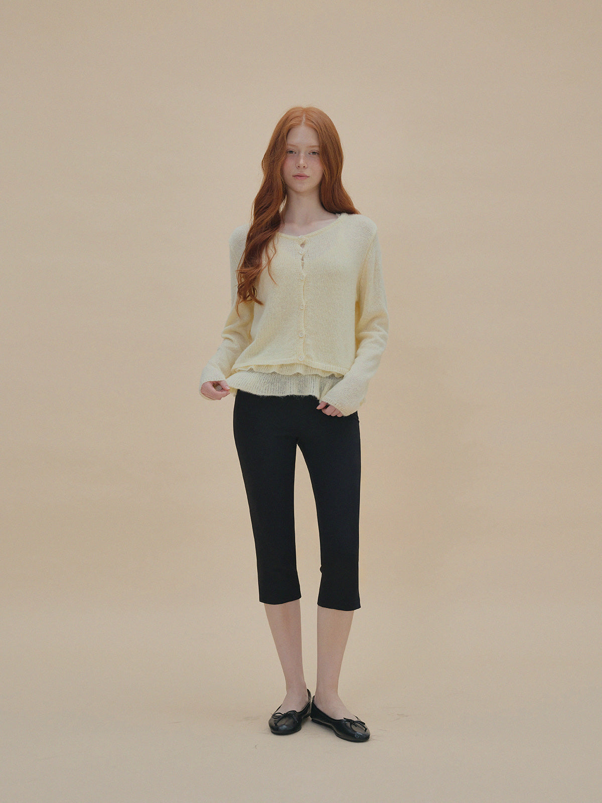 [TWEE] Viachu Knit Tank Top & Cardigan Set