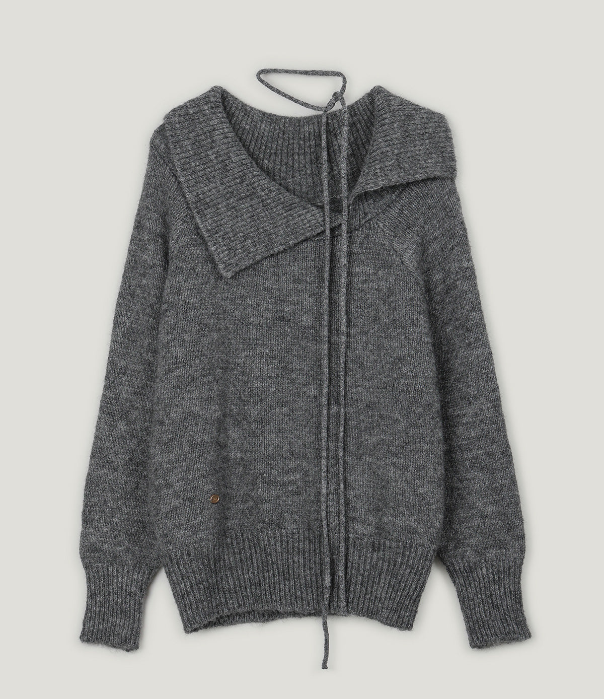 [TWEE]Ecle 비대칭 넥 루즈핏 니트 (스트랩 포함)