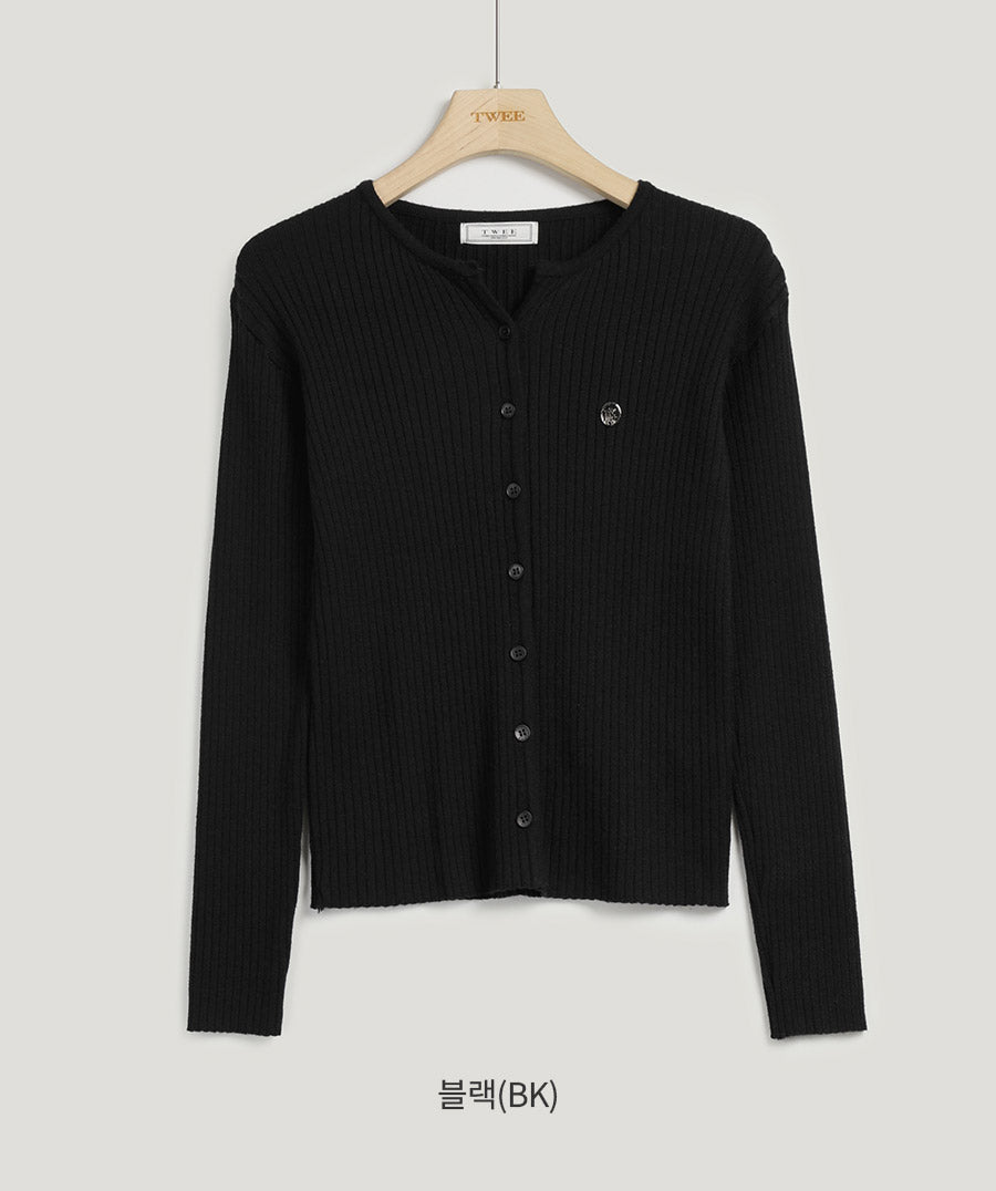 [TWEE] Elvid Symbol Ribbed Cardigan