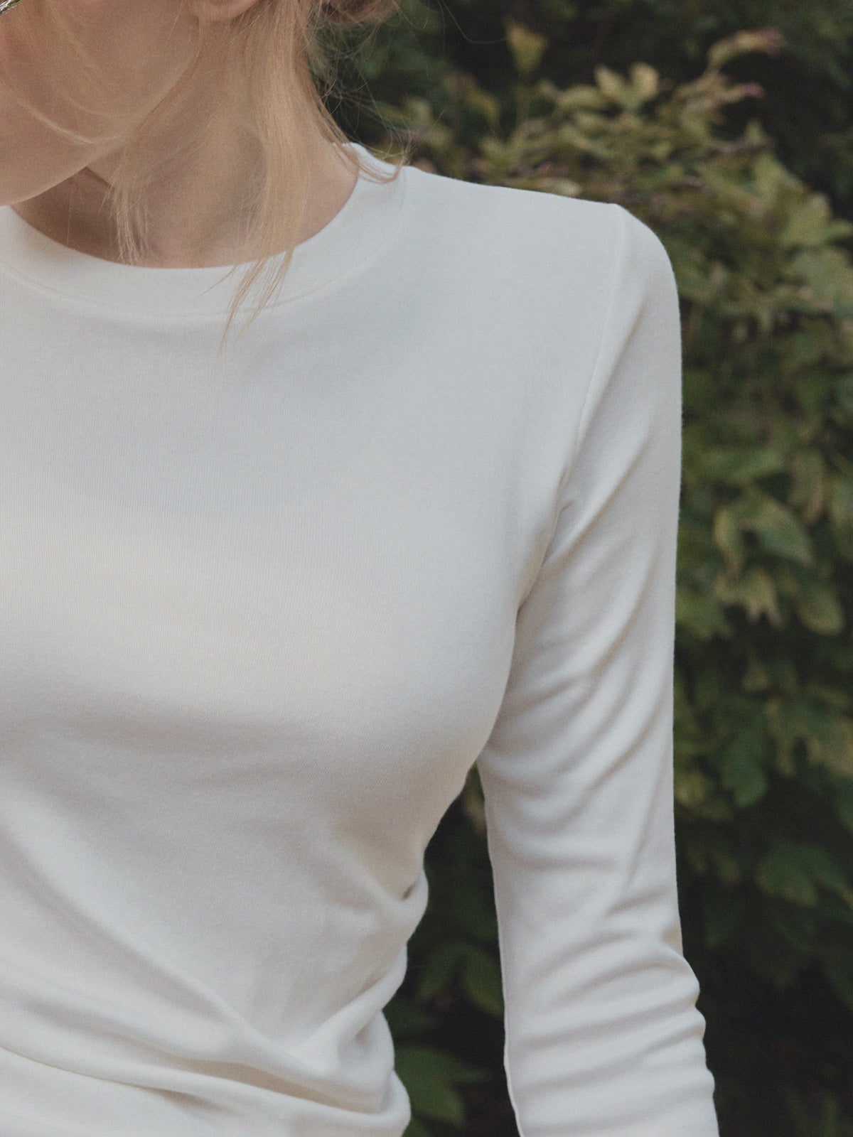 [TWEE] Teld Raffung Rundhals Langarmshirt