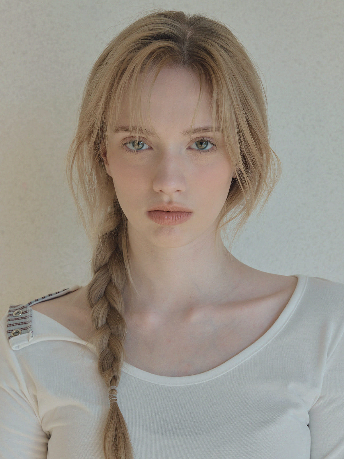 [TWEE] Pooden Snap-Button U-Ausschnitt Langarmshirt