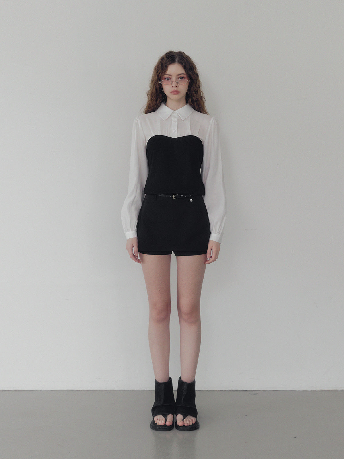 [TWEE] Recon basic mini skirt shorts (belt set)