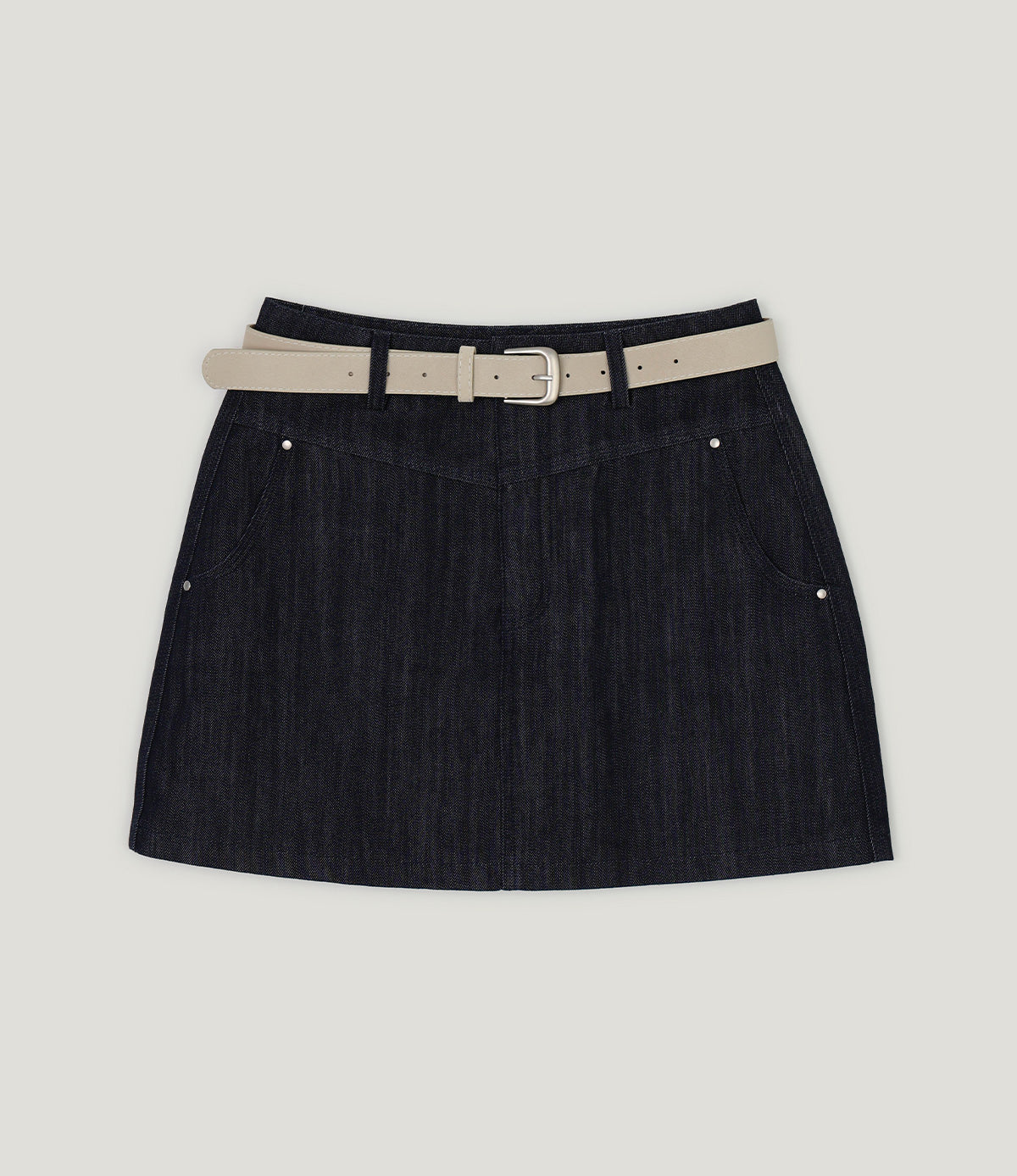 [TWEE] Jeden rivet panel cotton mini skirt (belt set)
