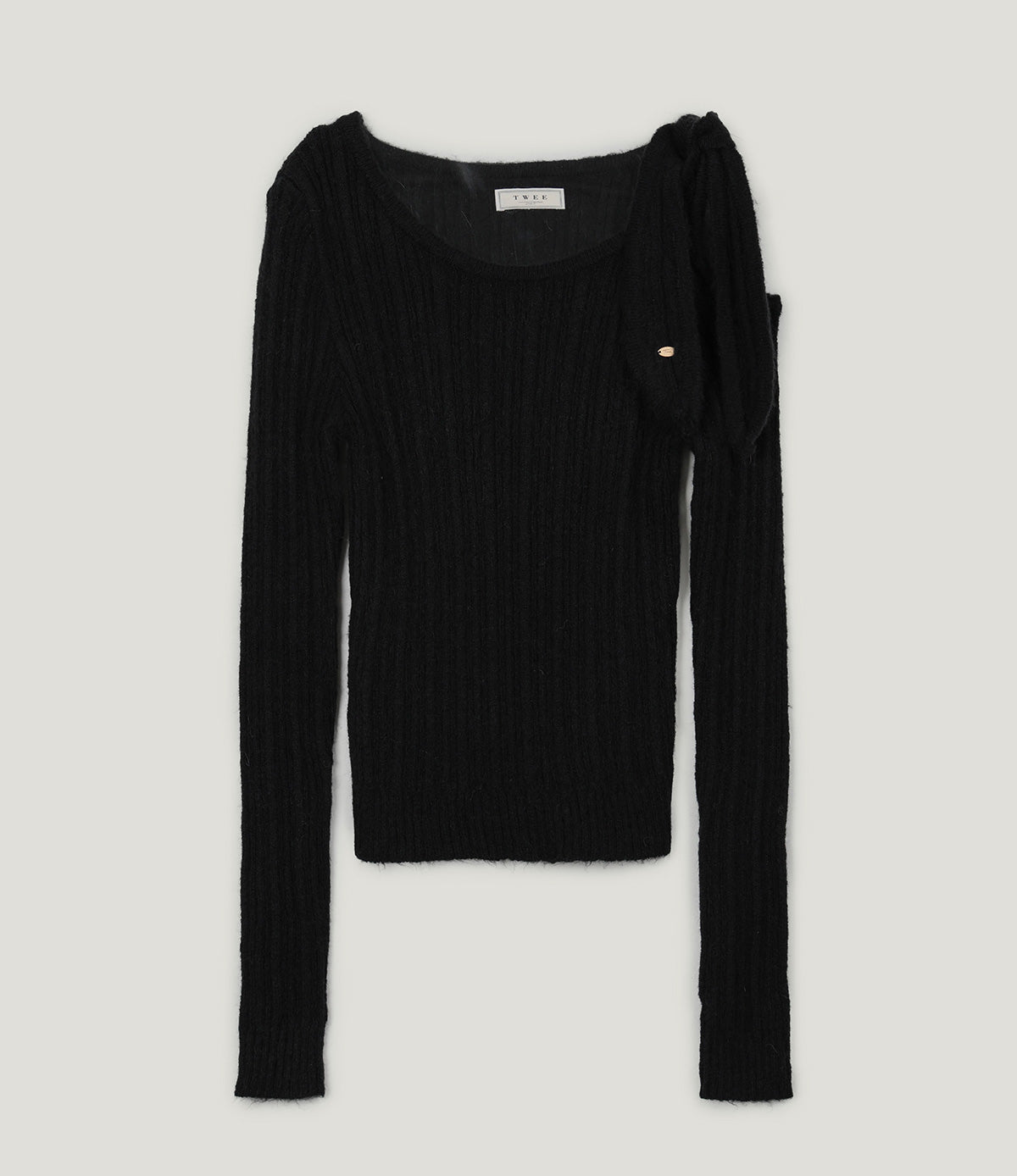[TWEE] Bohe Shoulder Cut-Out Strap Knit Top