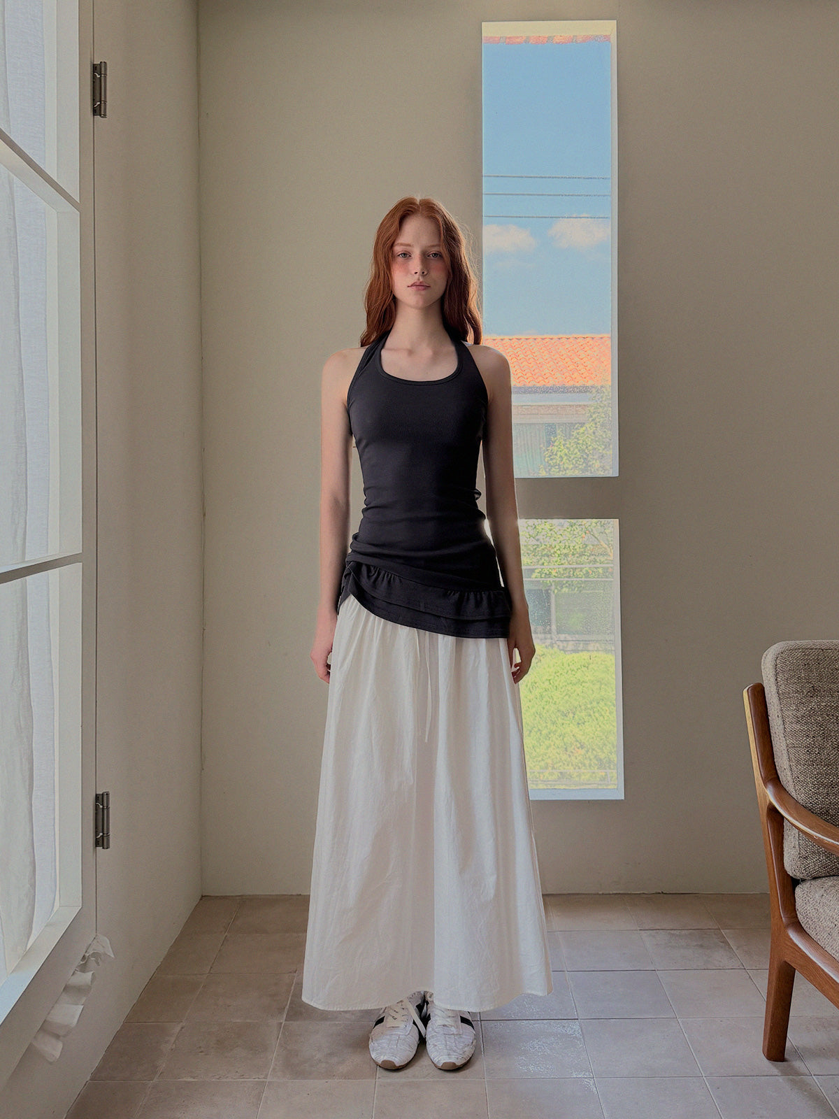 [TWEE] All-New Strap Long Skirt