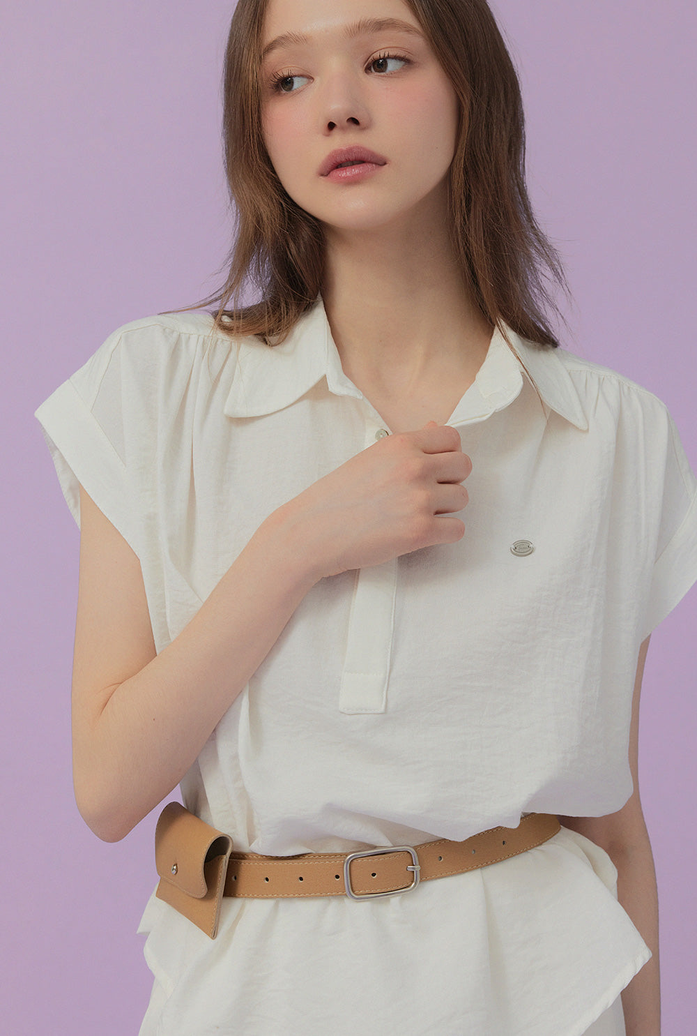 [TWEE] Áo Sơ Mi Cổ Pin-Tuck Oversize