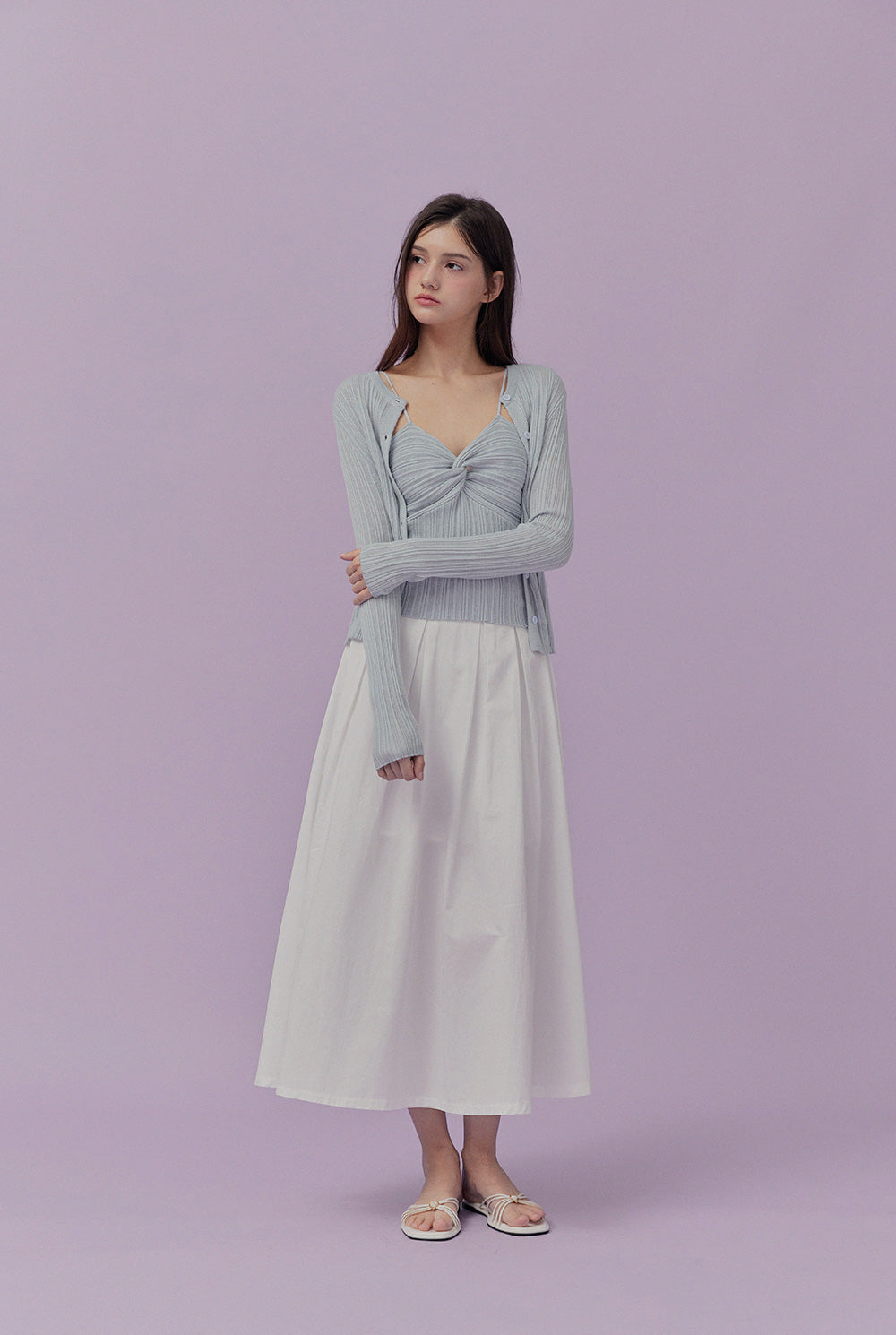 [TWEE] Bộ Áo Không Tay Xoắn Muton & Áo Cardigan
