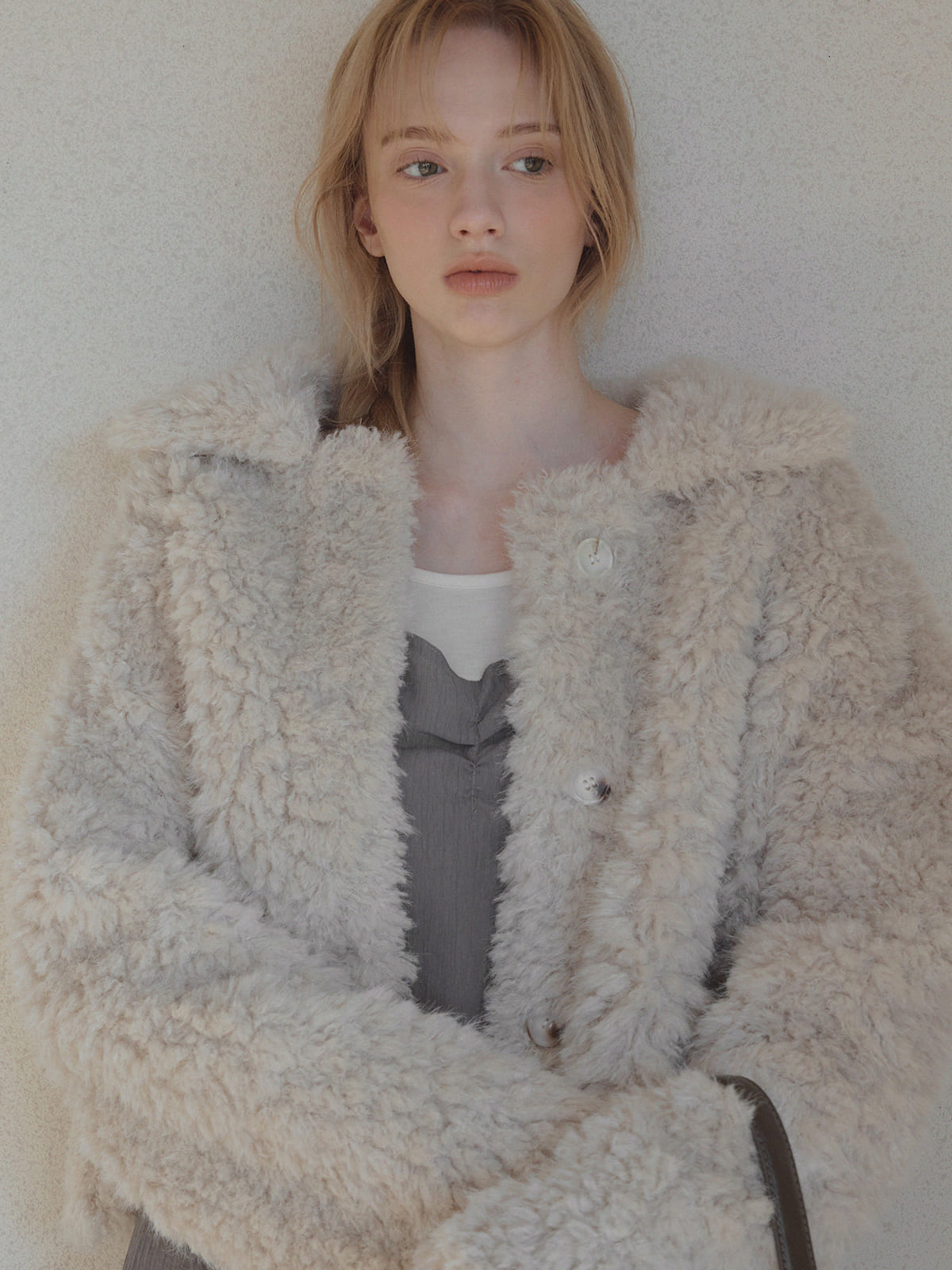 [TWEE] Buard Shearling Kragen Felljacke