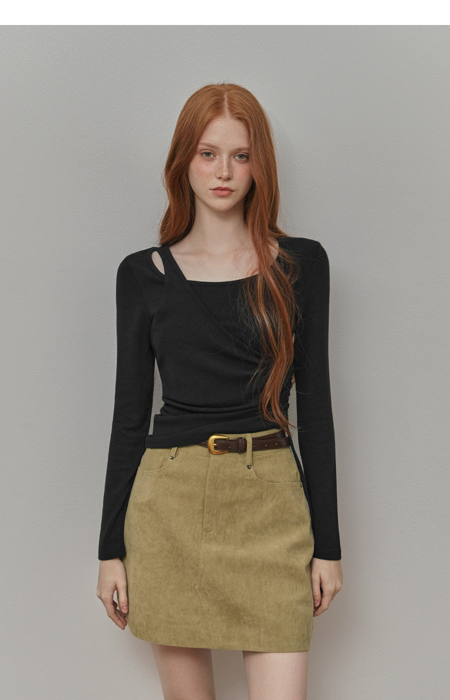 [TWEE] Freda Corduroy Mini Skirt (belt set)