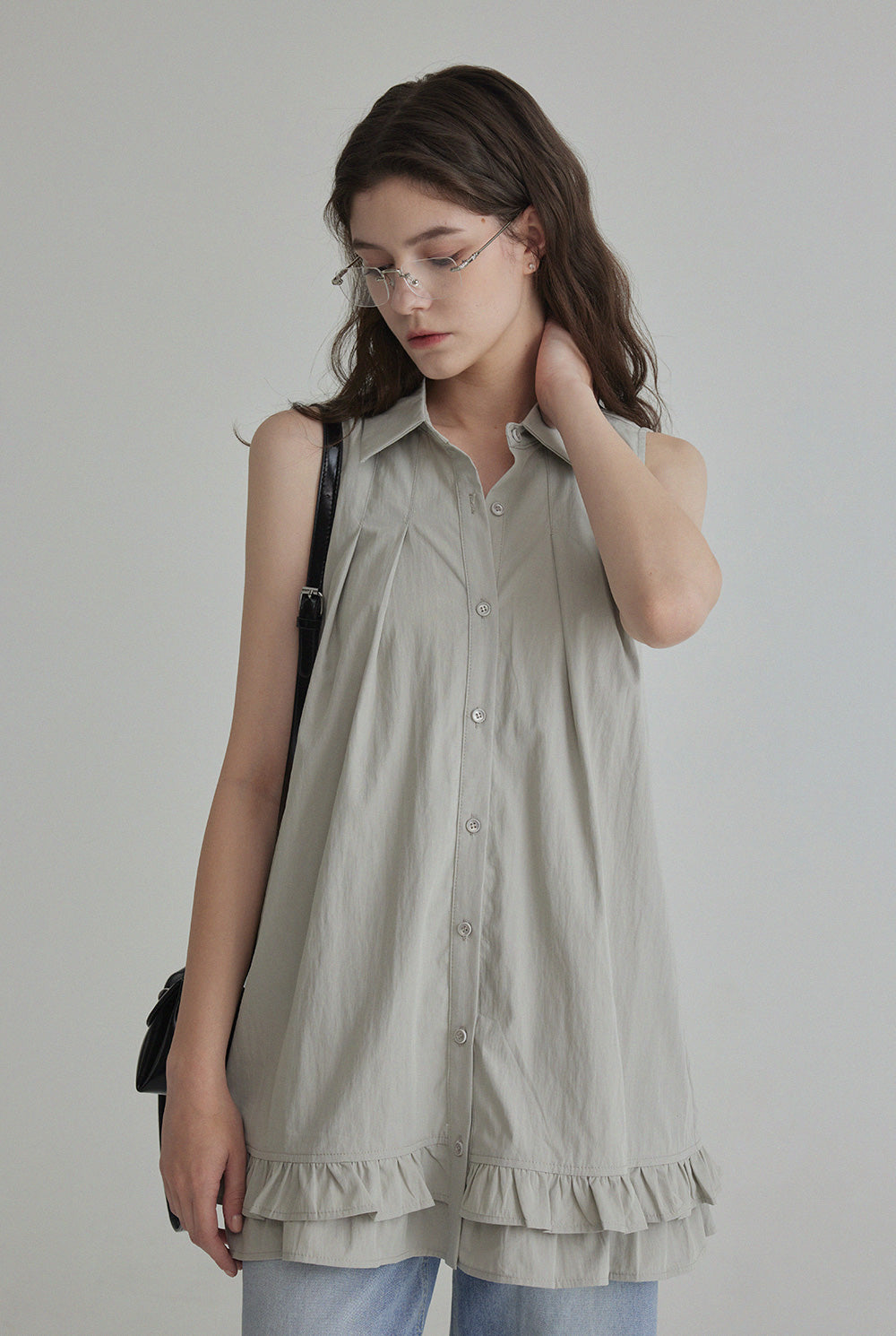 [TWEE] Blouse à col coquillage volanté