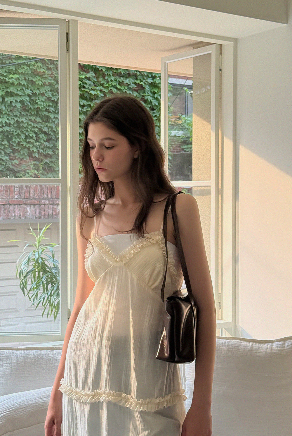 [TWEE] Mille See-Through Frill Sleeveless Long Dress