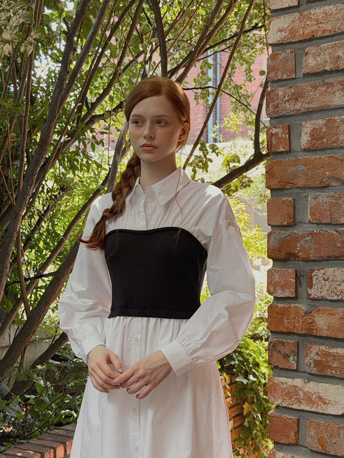 [TWEE] Bedis Scallop Shirt Long Dress