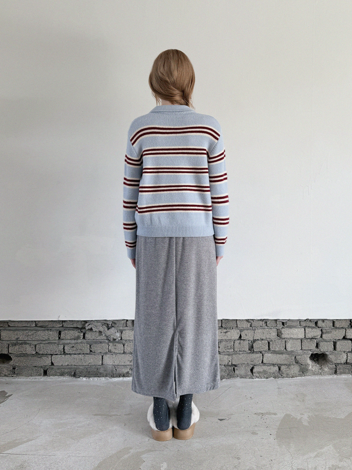 [TWEE] 엘루나 플리스 안감 밴딩 롱 스커트