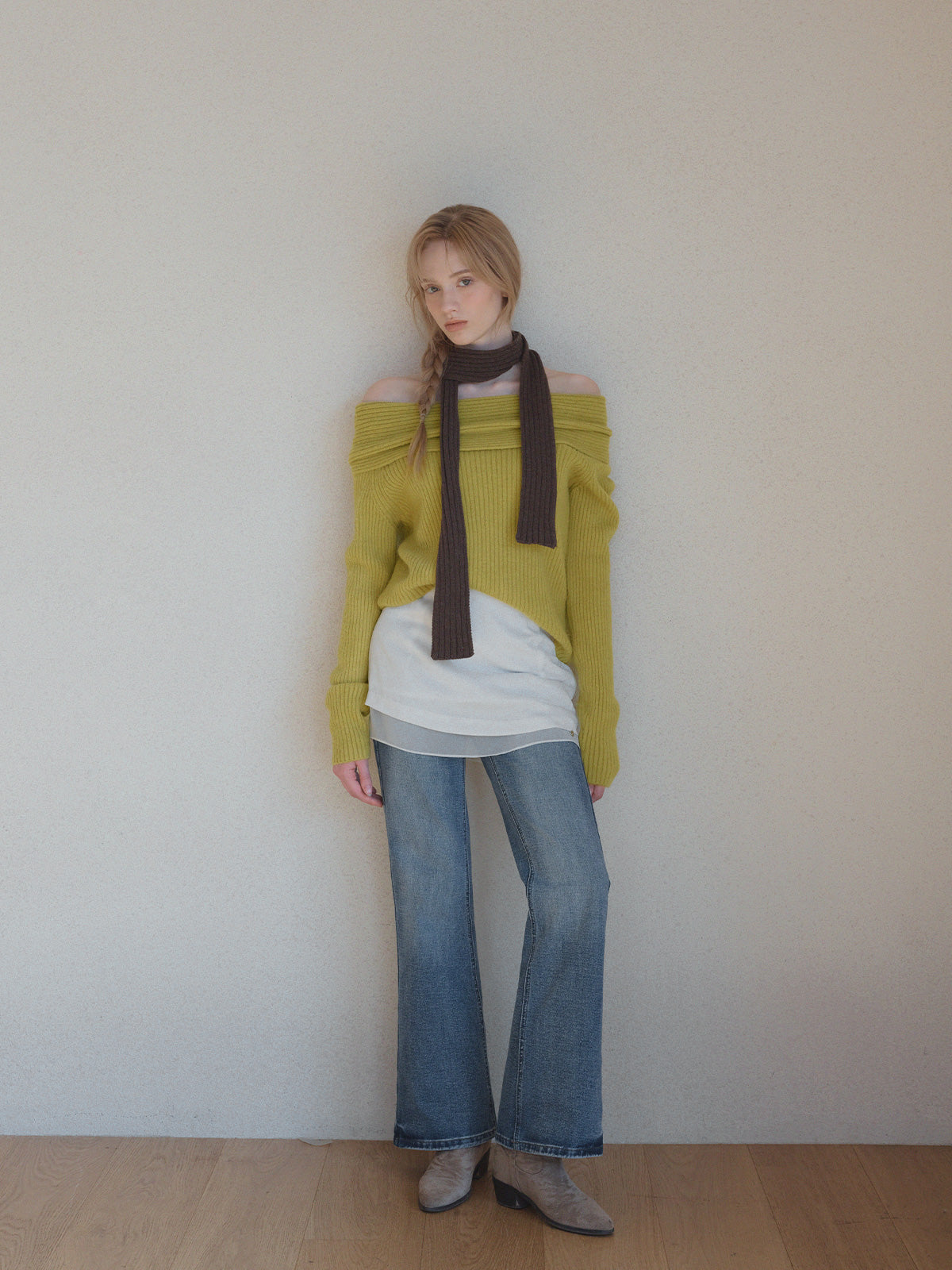 [TWEE] Maglia a coste Eldin con spalle scoperte