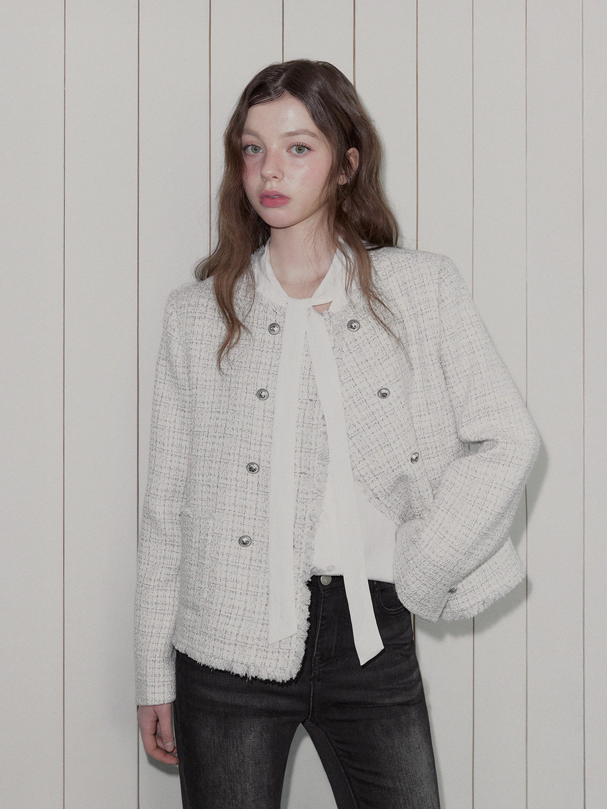 [TWEE] HENDY Tweed Double-Button Jacket