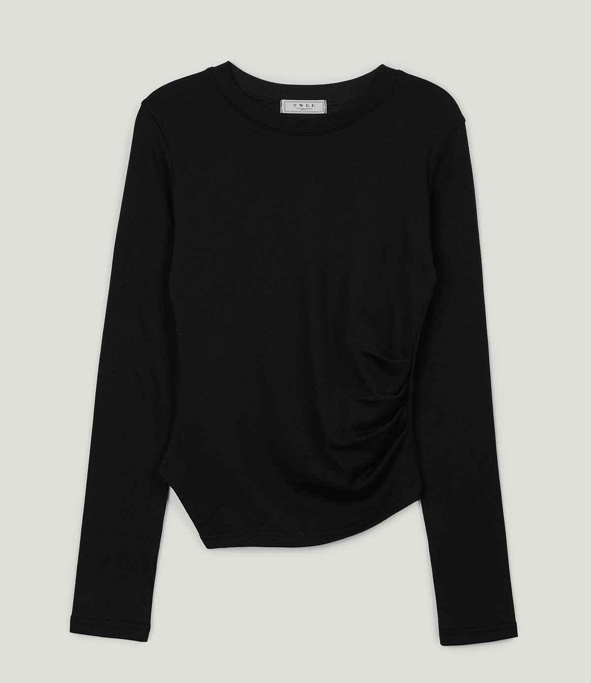 [TWEE] Teld Raffung Rundhals Langarmshirt