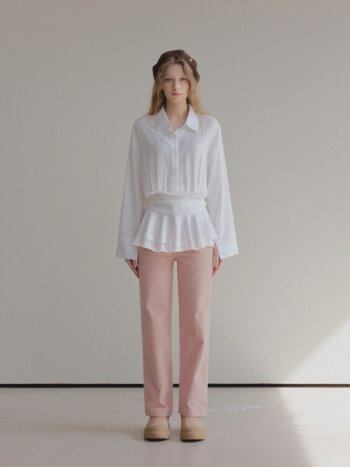 [TWEE] Ponc Shirt Frill Mini Dress
