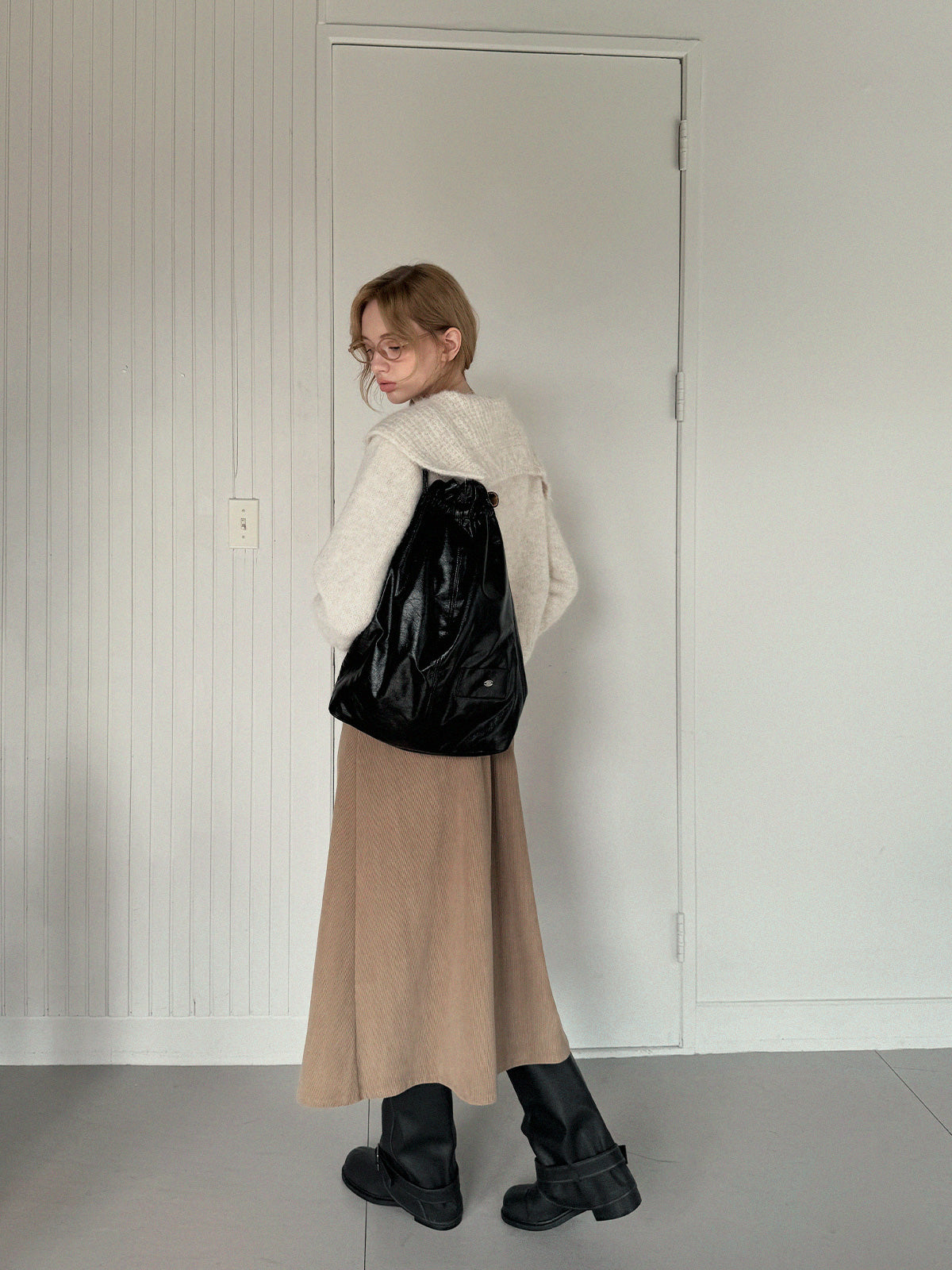 [TWEE] 포튼 코듀로이 플레어 롱 스커트 (벨트 세트)