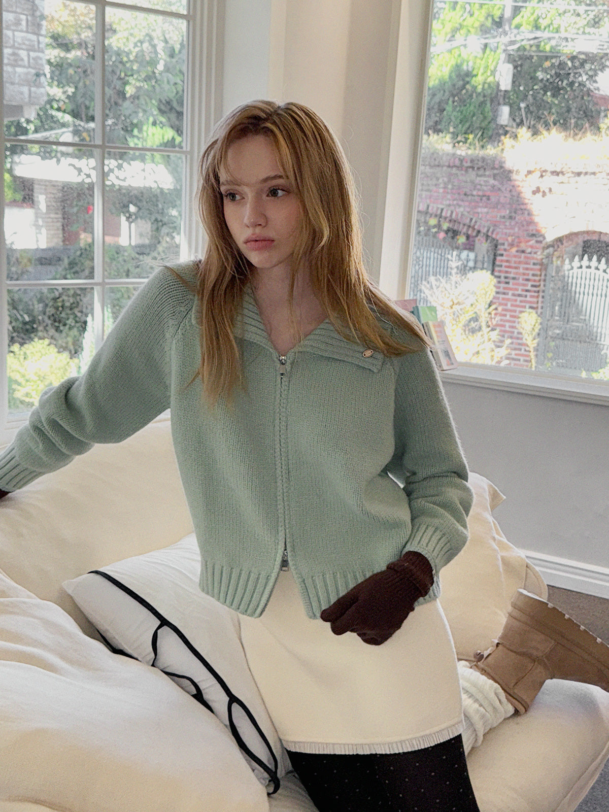 [TWEE] 뷰렌 레이어드 니트 밴딩 미니스커트