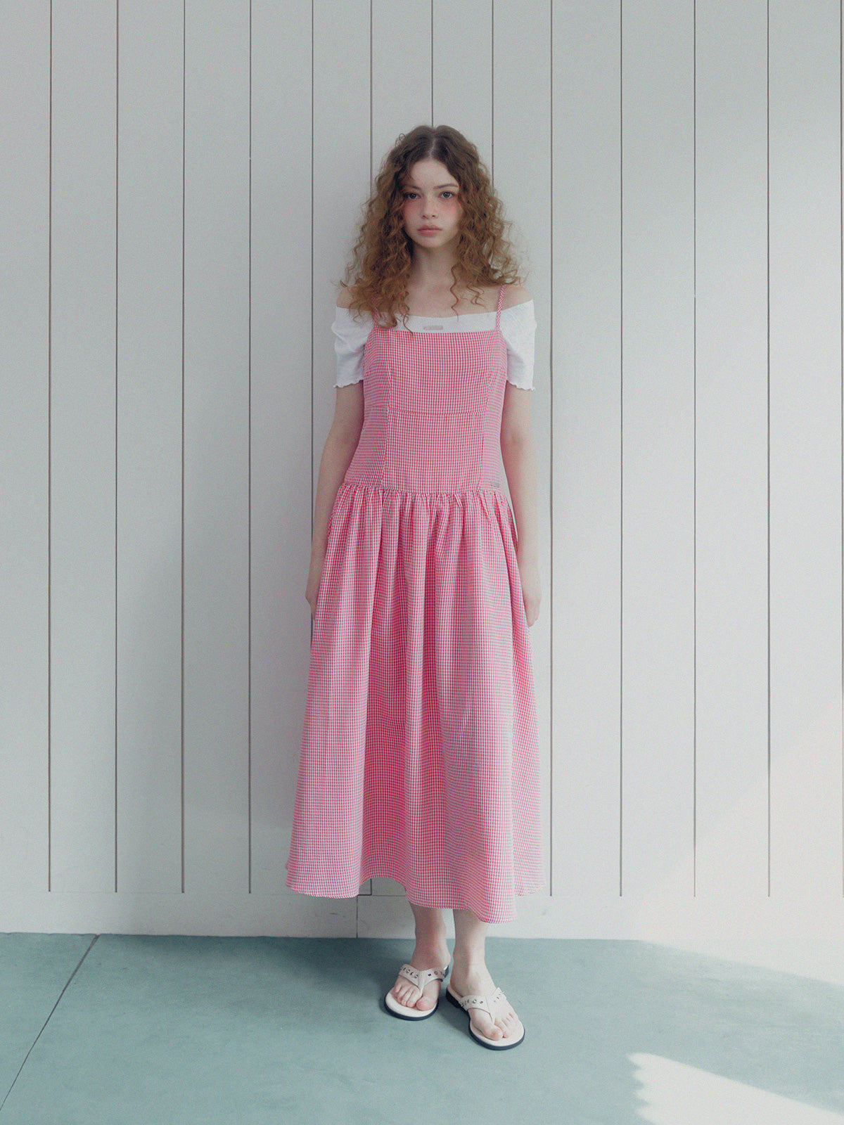 [TWEE] Callen Check Sleeveless Long Dress