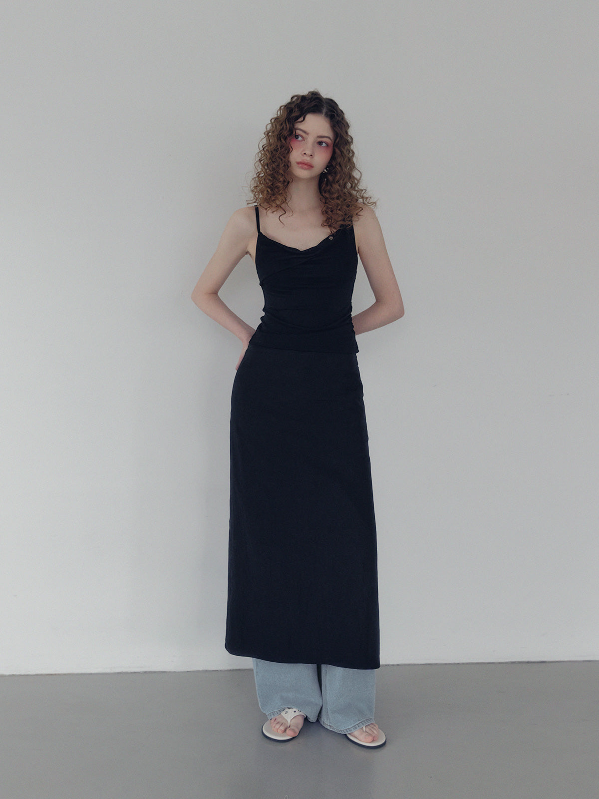 [TWEE] Dein shirring drape sleeveless
