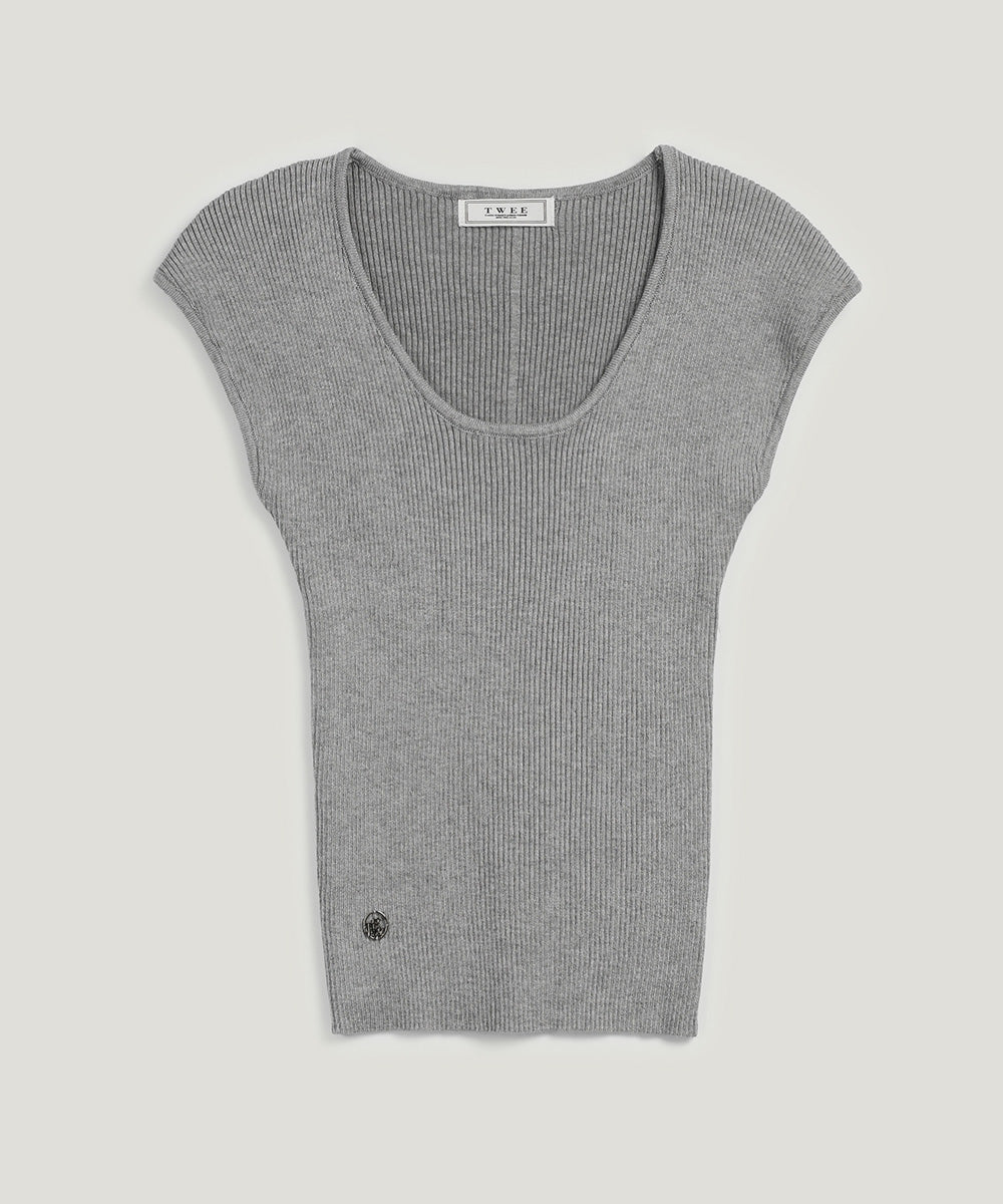 [TWEE] Roelly U-neck Ribbed Knit