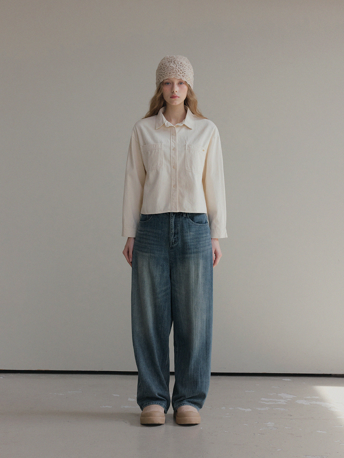 [TWEE] Idel Peach Pocket Langarmhemd