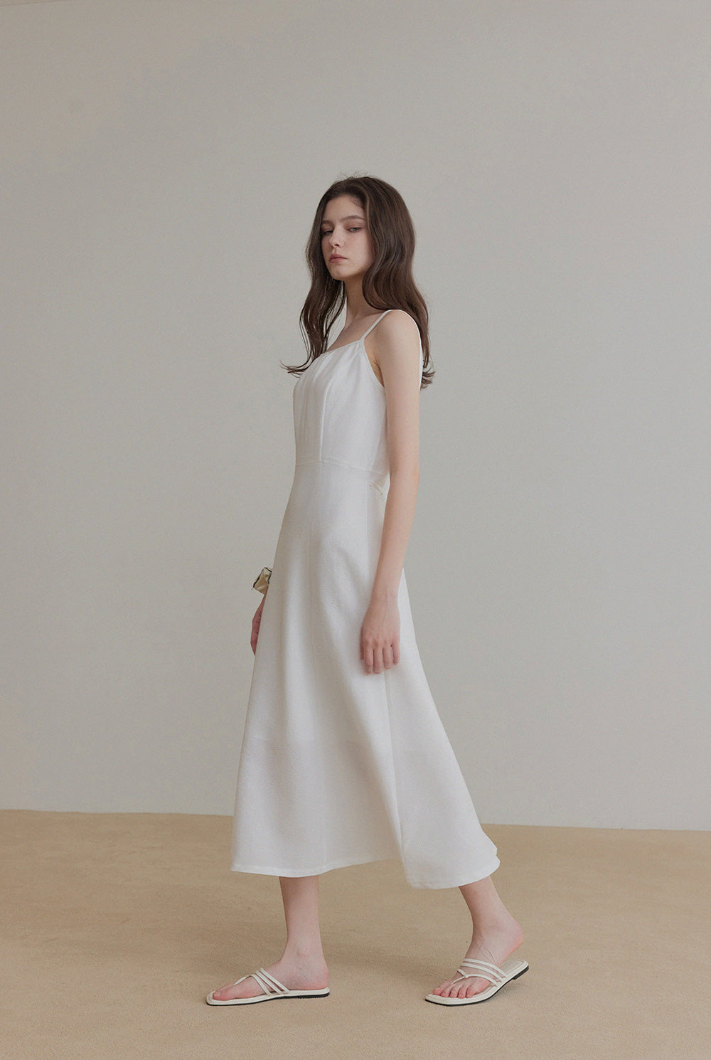 sleeveless dress long Plve Sleeveless Long Dress White / F