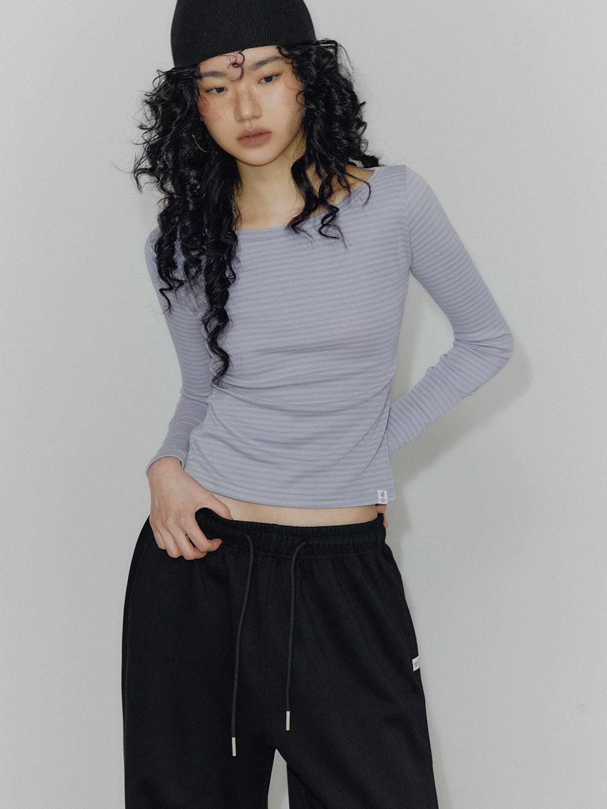 [TWEE] Boen Stripe Boatneck Long Sleeve T-shirt