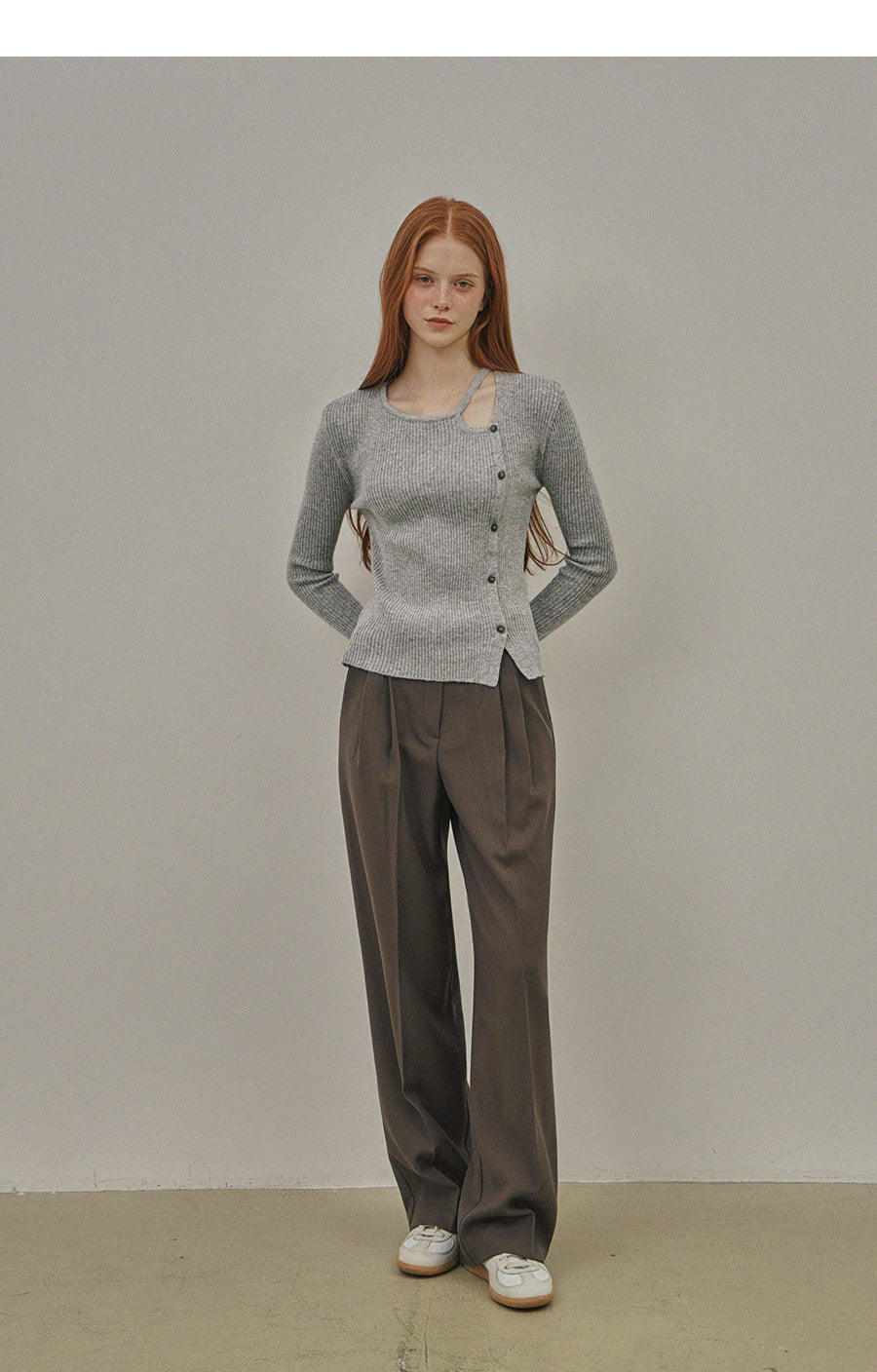 [TWEE] Erchi Cutoff Button Knit